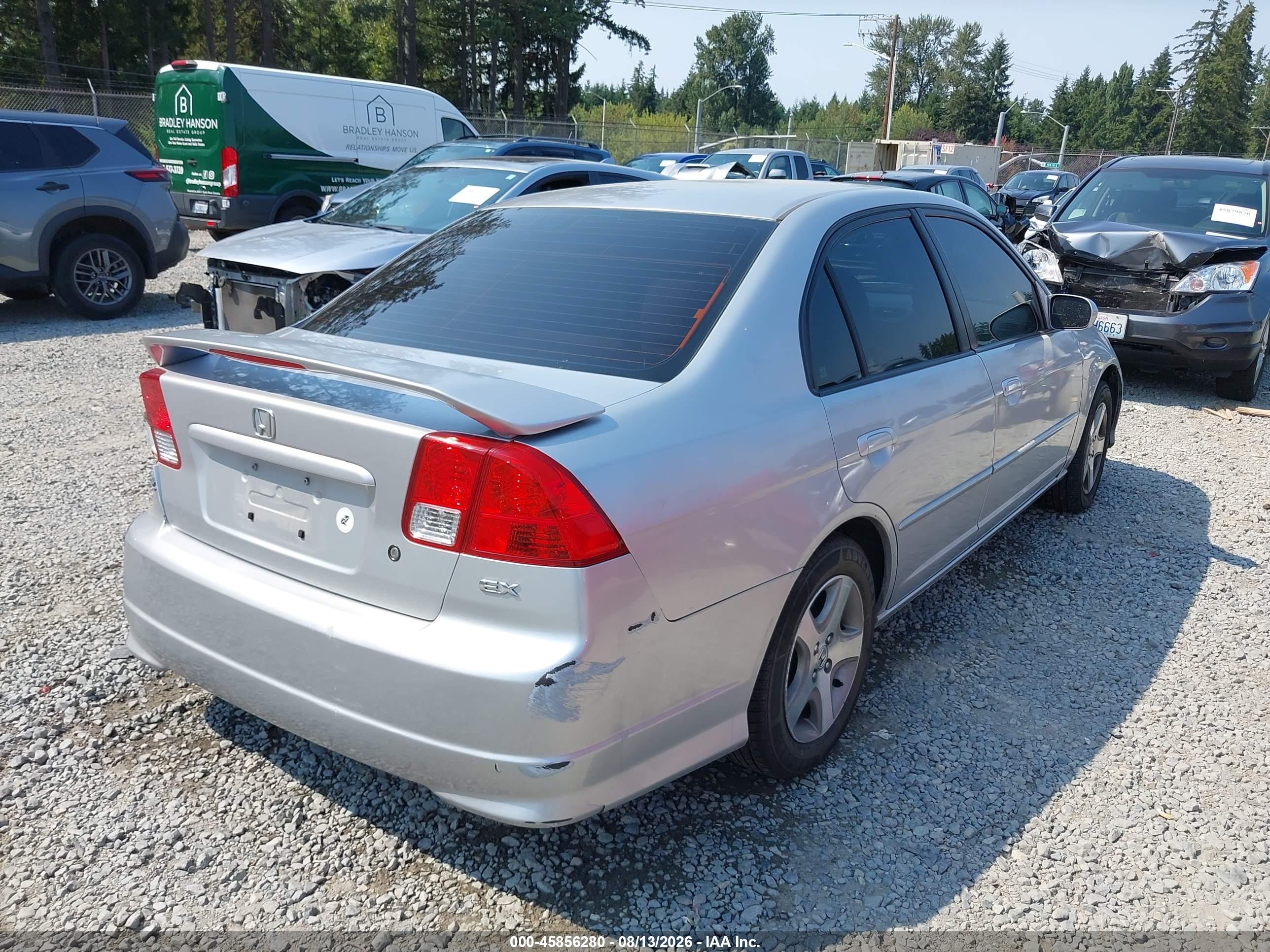 2005 Honda Civic Ex Серебряный vin: 2HGES26755H552369