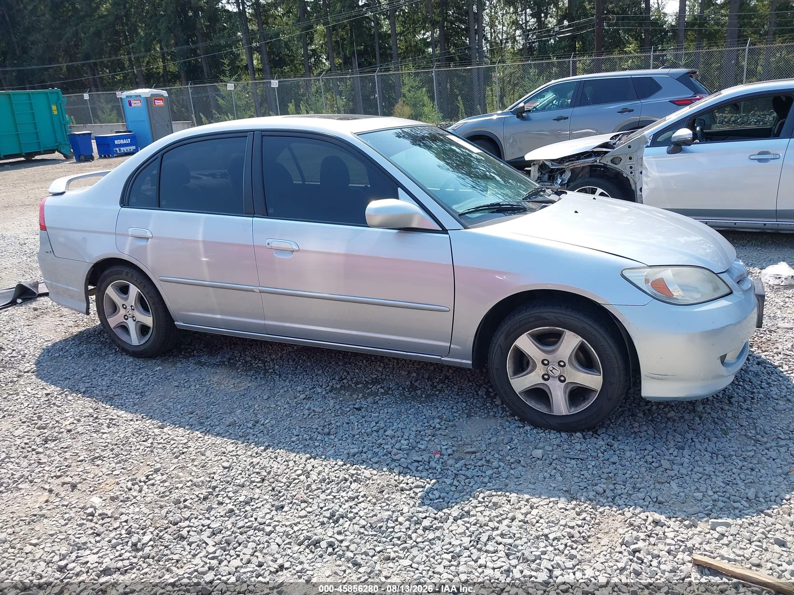 2005 Honda Civic Ex Серебряный vin: 2HGES26755H552369