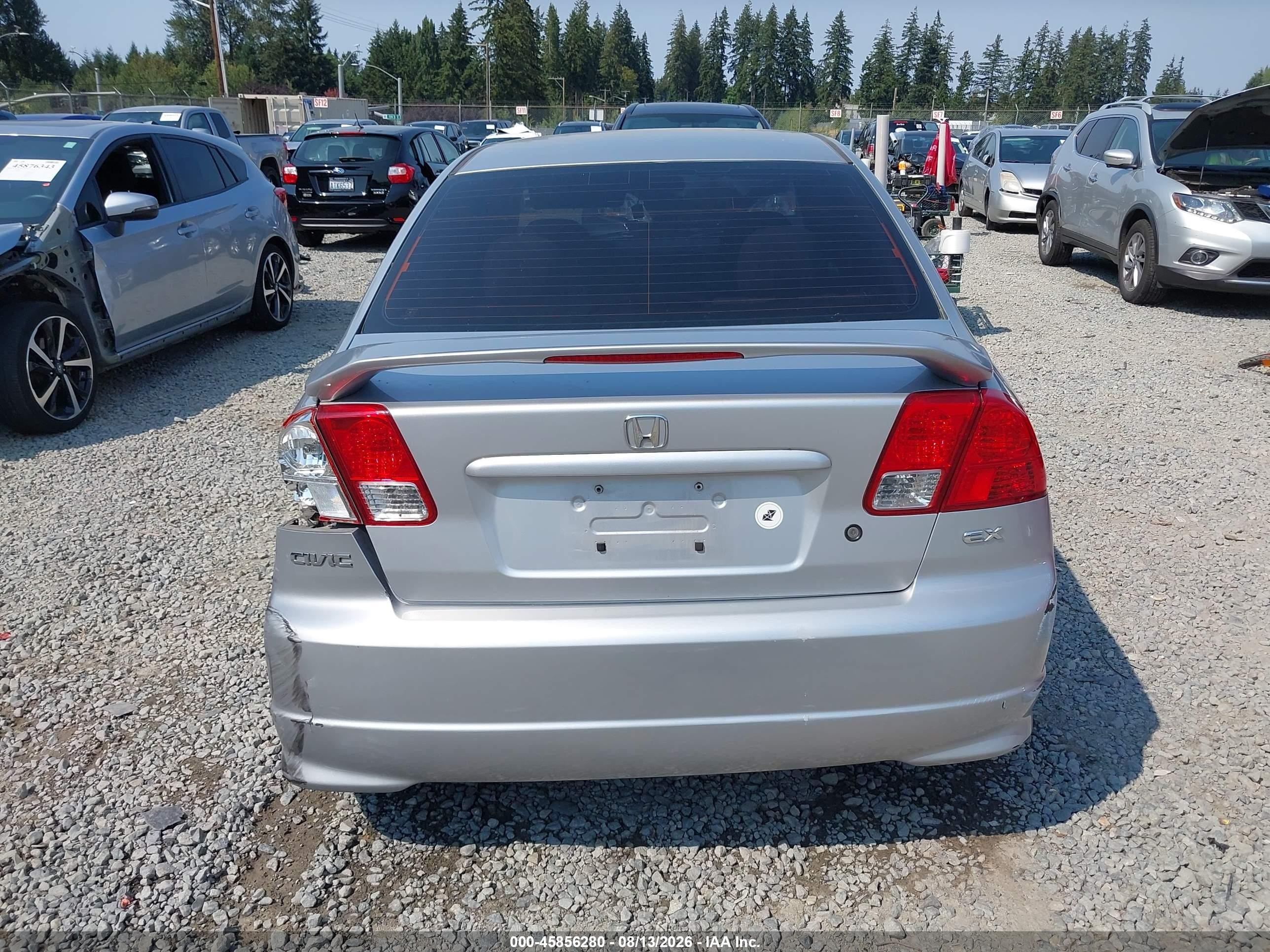 2005 Honda Civic Ex Серебряный vin: 2HGES26755H552369