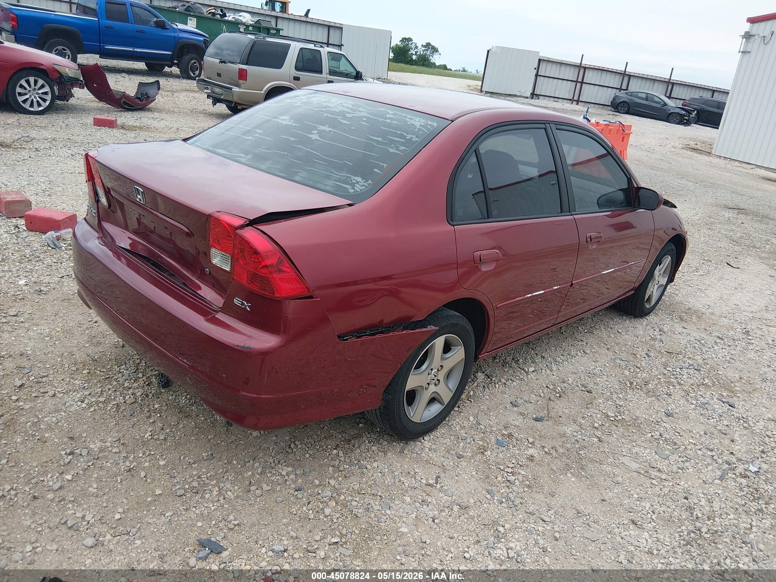 2005 Honda Civic Ex Red vin: 2HGES26755H553652