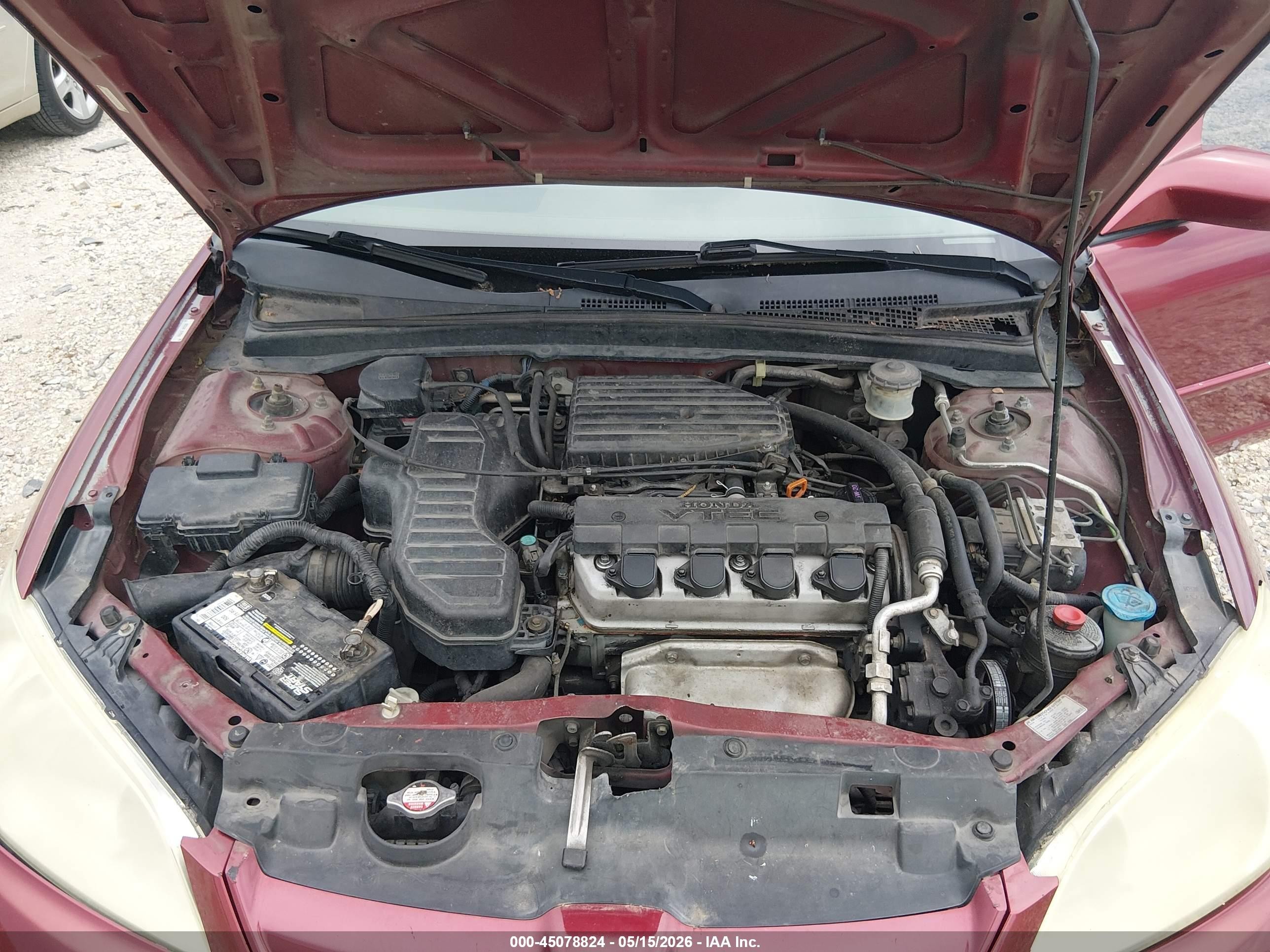 2005 Honda Civic Ex Red vin: 2HGES26755H553652