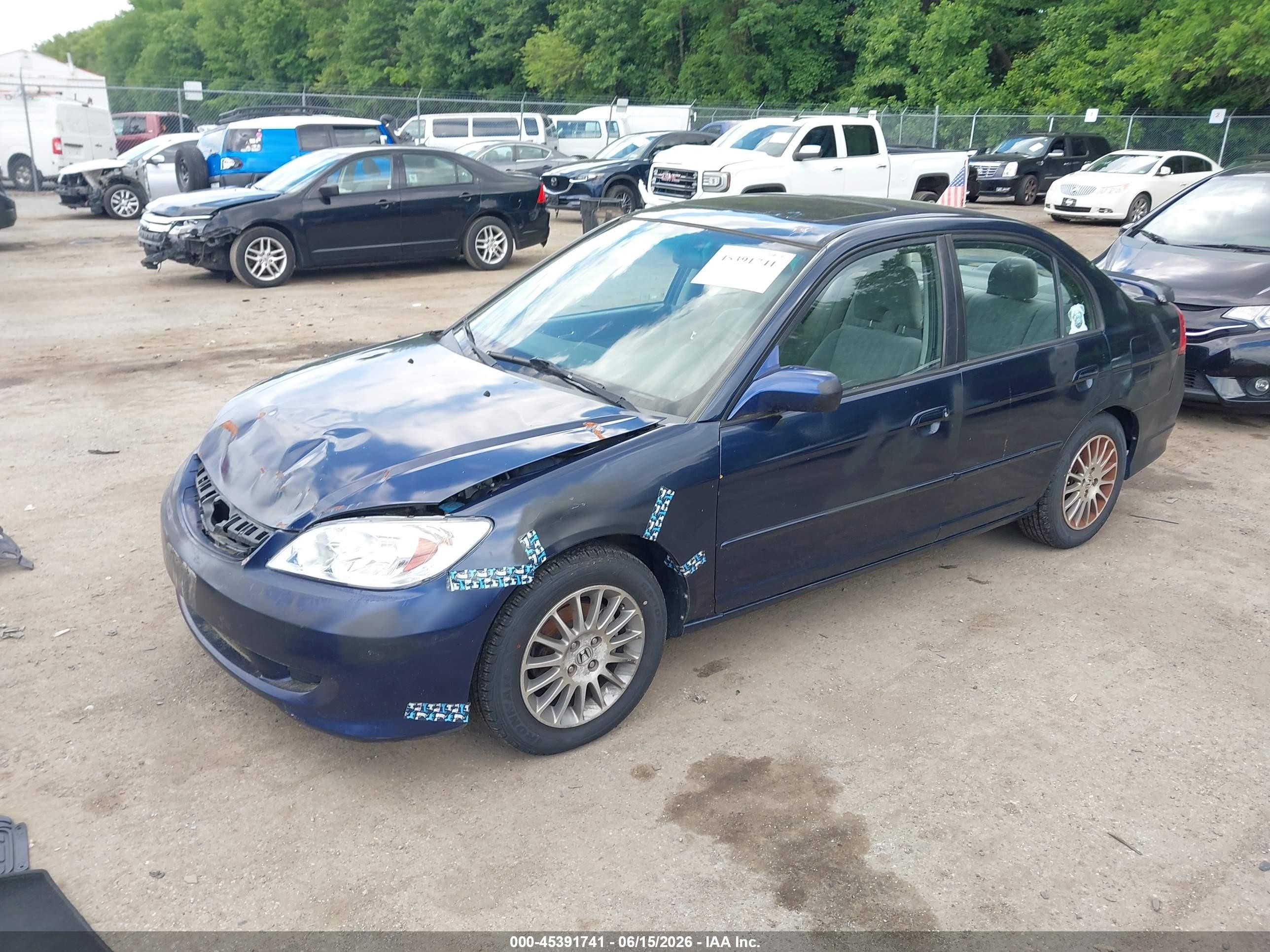 2005 Honda Civic Ex Blue vin: 2HGES26755H608858