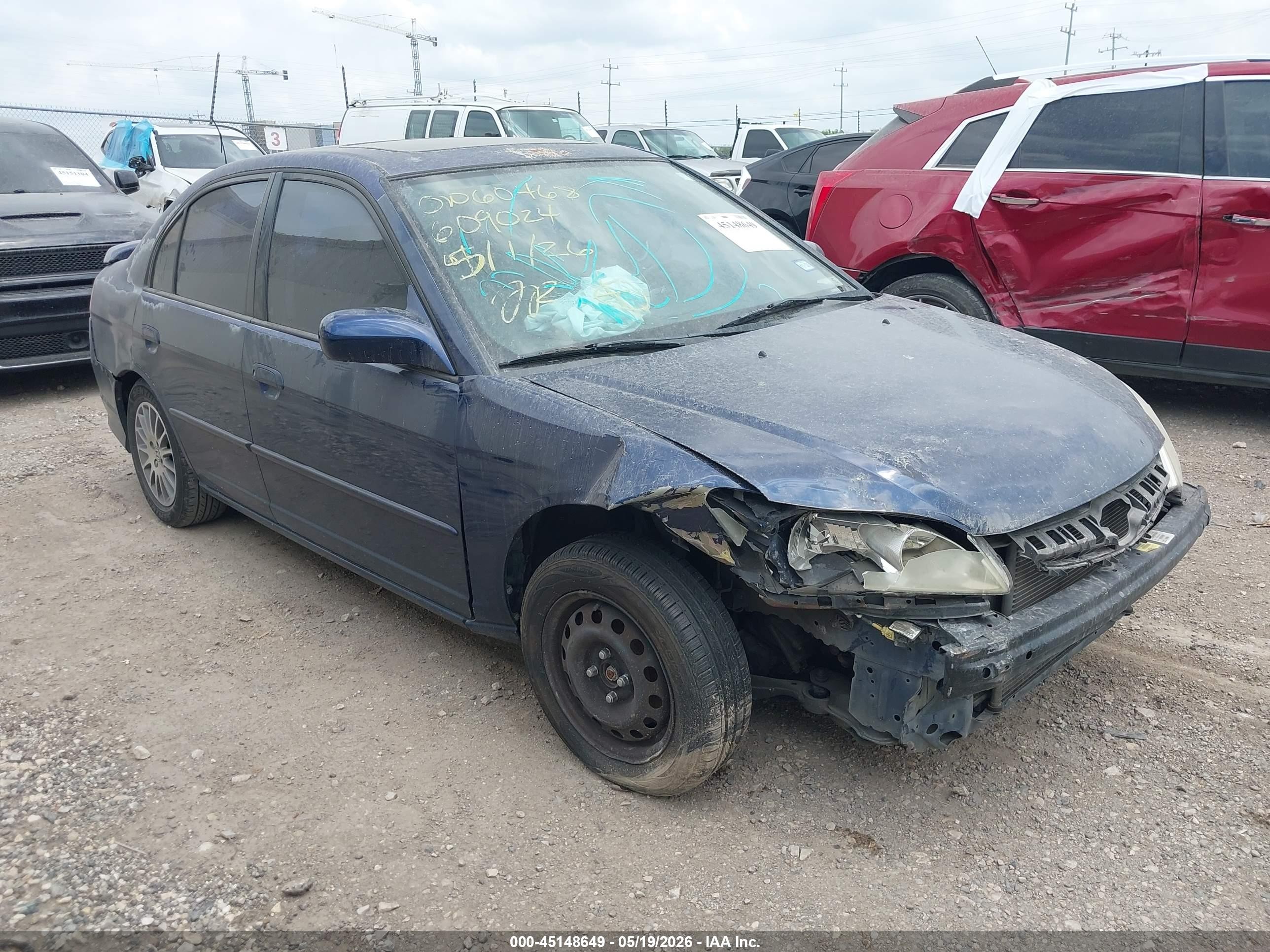 2005 Honda Civic Ex Синий vin: 2HGES26755H609024