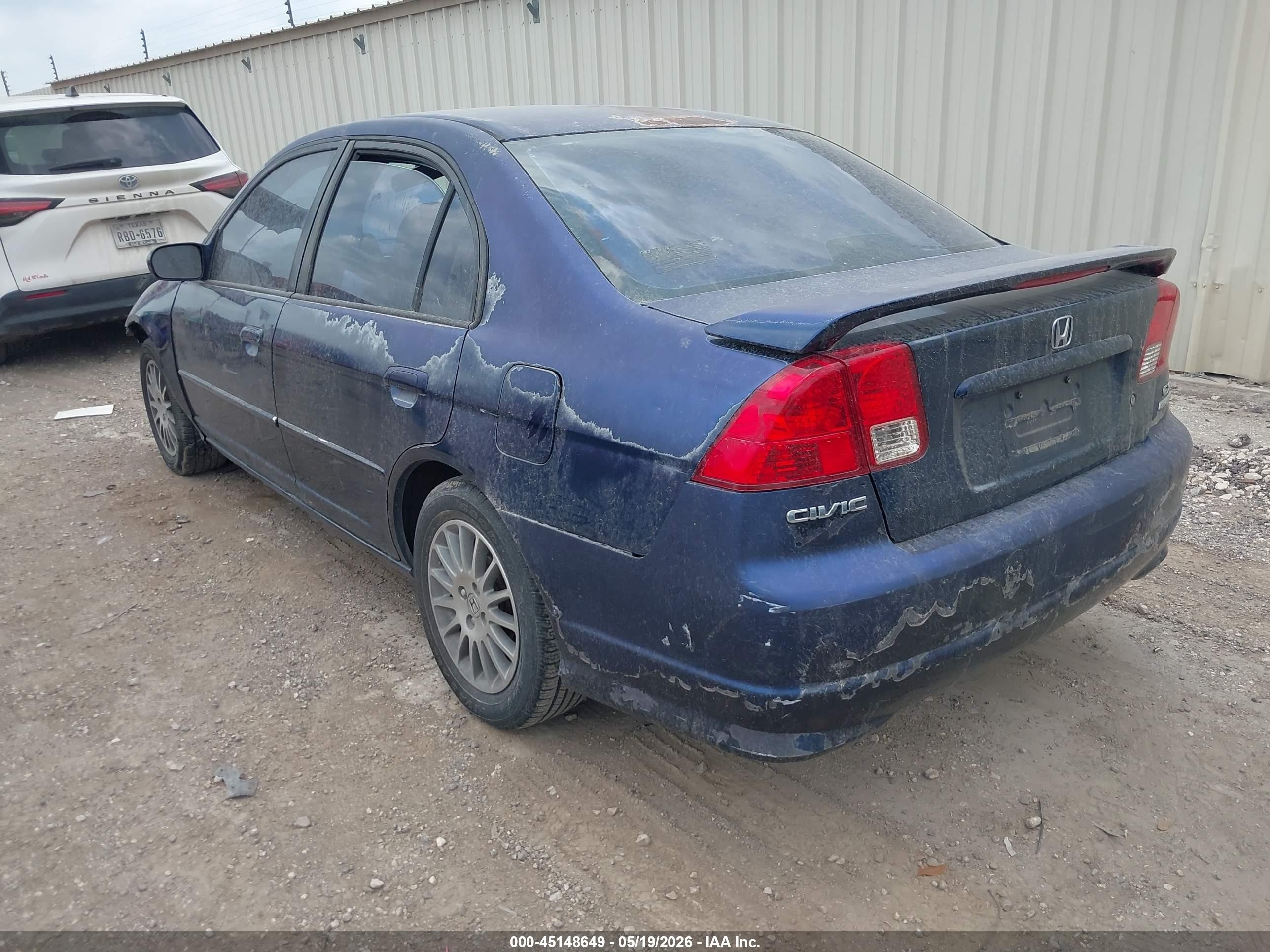 2005 Honda Civic Ex Синий vin: 2HGES26755H609024