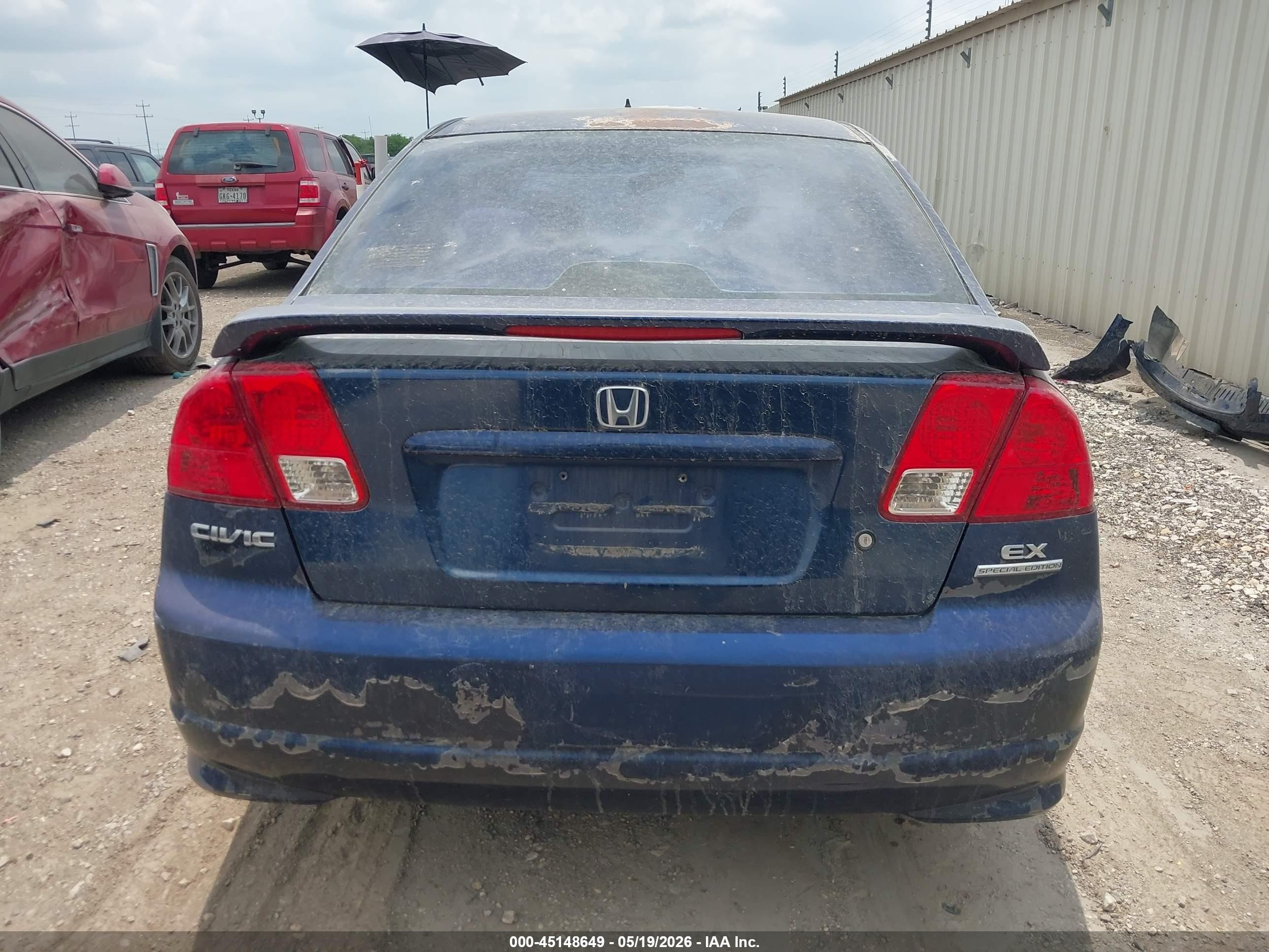 2005 Honda Civic Ex Синий vin: 2HGES26755H609024