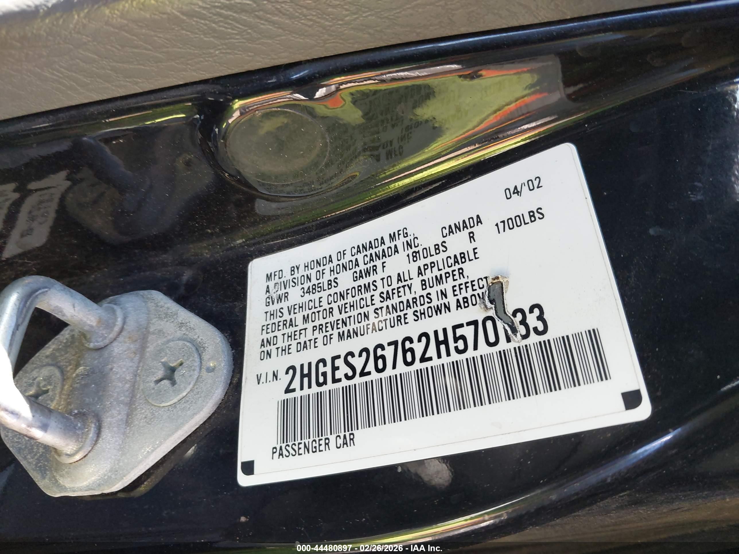 2002 Honda Civic Ex Black vin: 2HGES26762H570133
