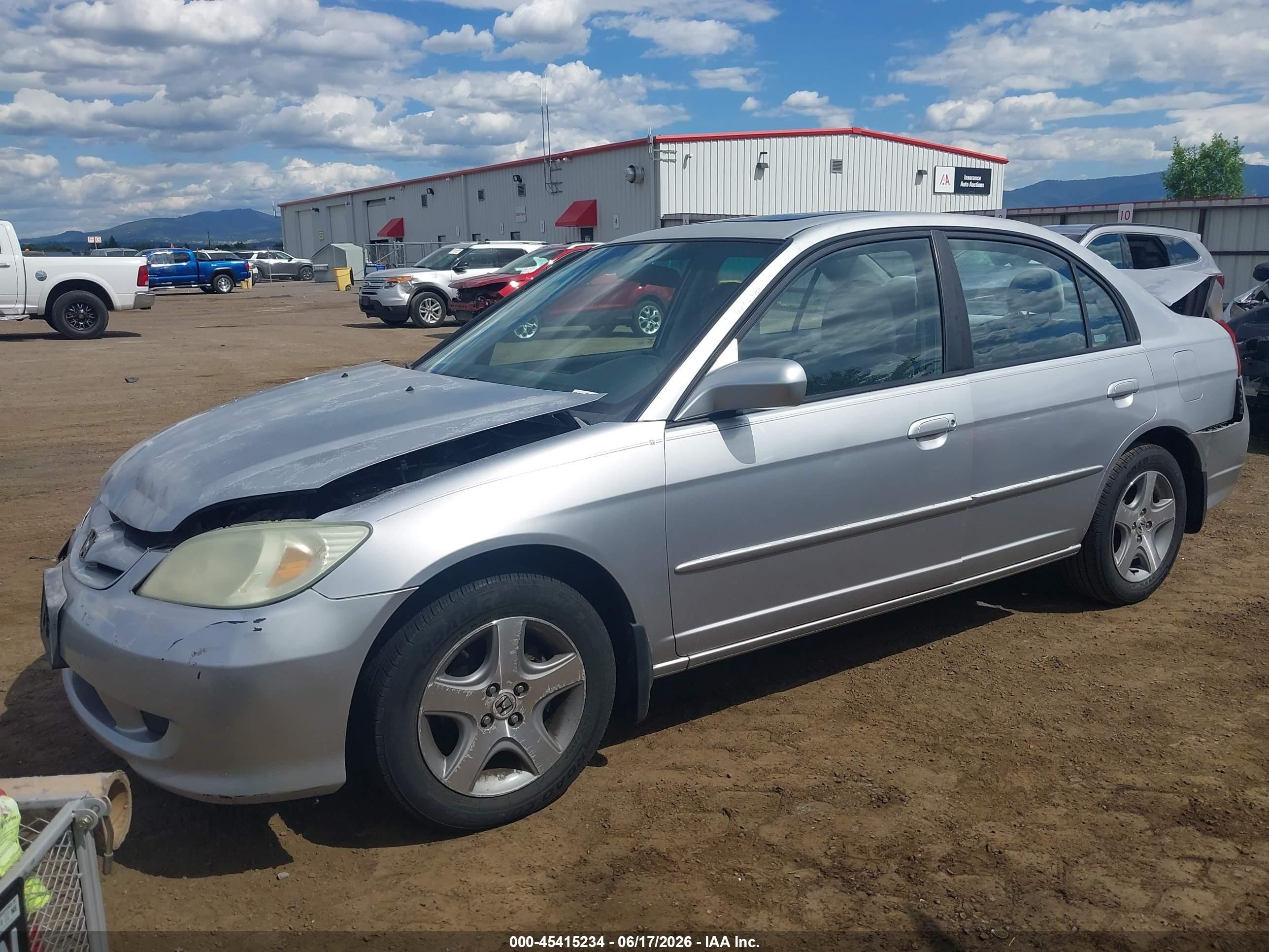 2004 Honda Civic Ex Silver vin: 2HGES26764H545915