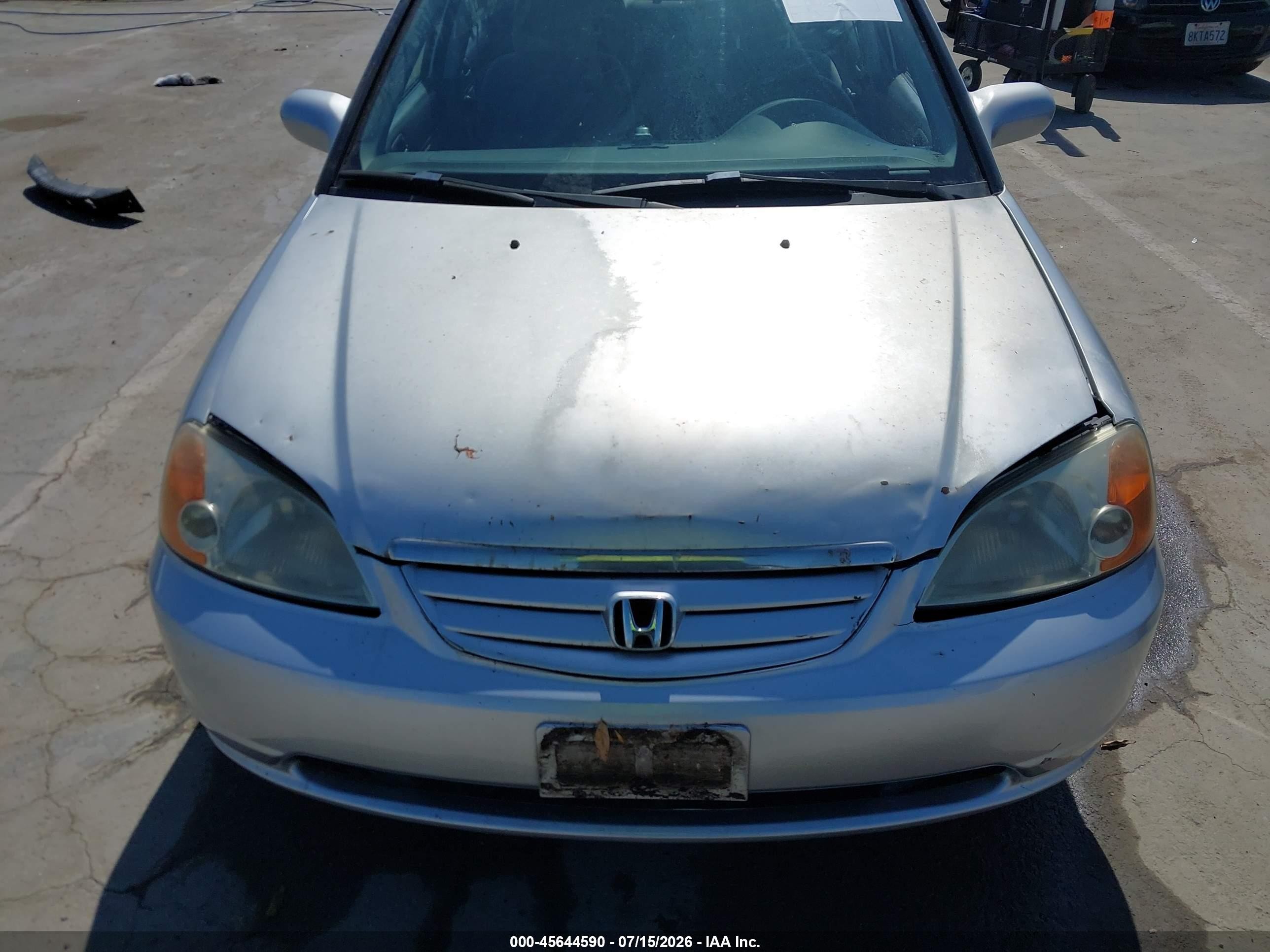 2001 Honda Civic Ex Silver vin: 2HGES26771H598957