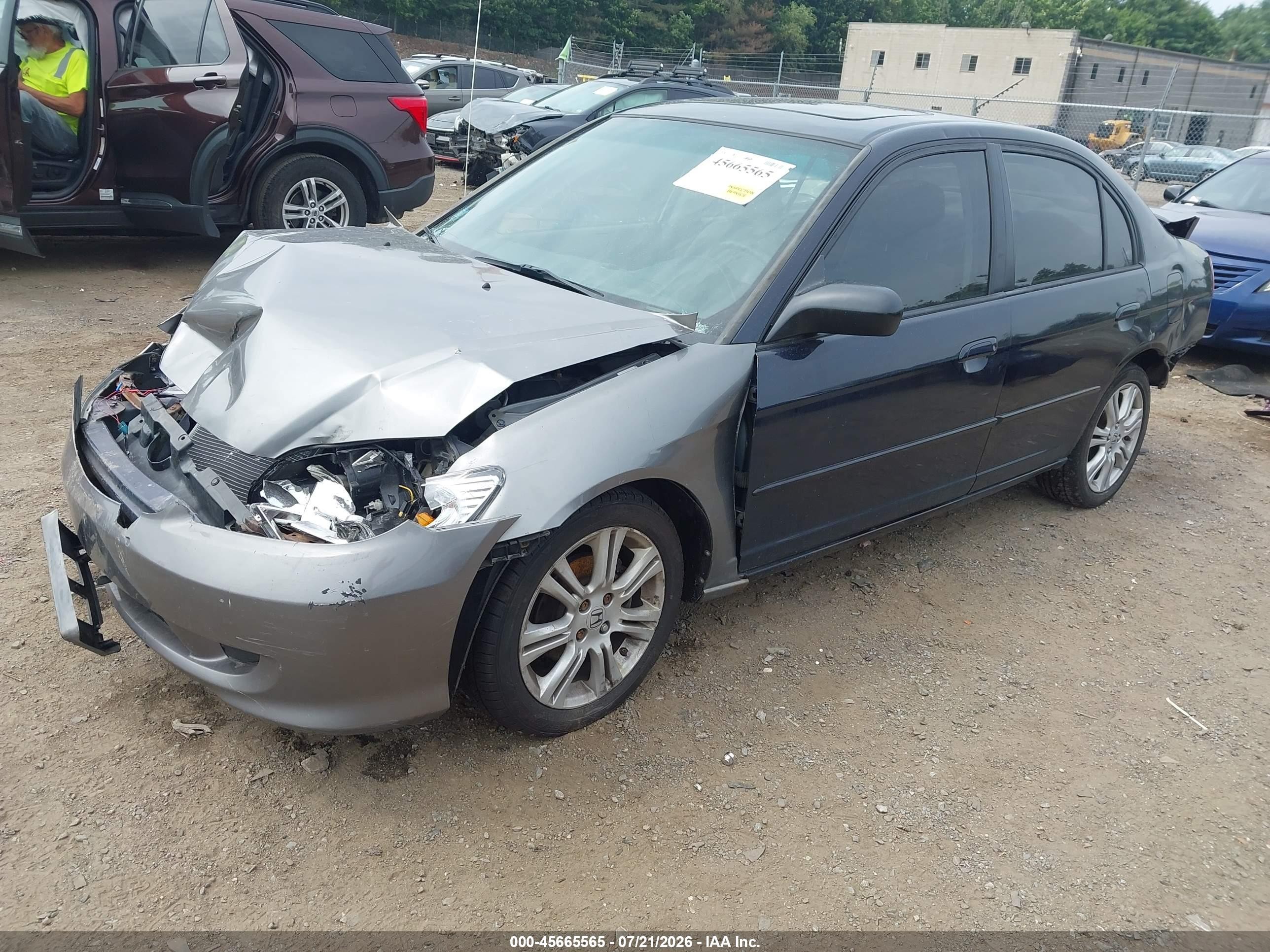 2001 Honda Civic Ex Dark Blue vin: 2HGES26771H608032