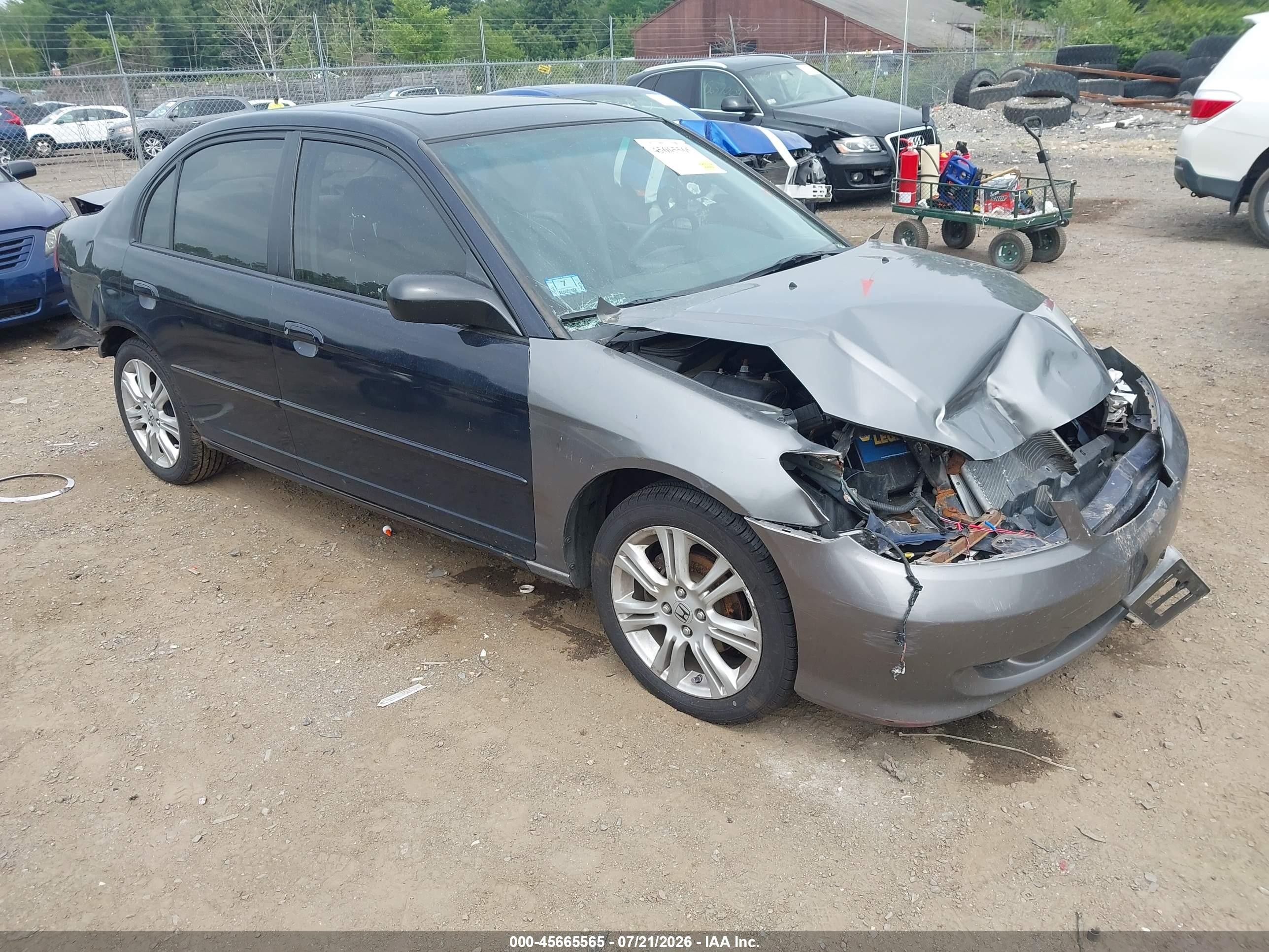 2001 Honda Civic Ex Dark Blue vin: 2HGES26771H608032