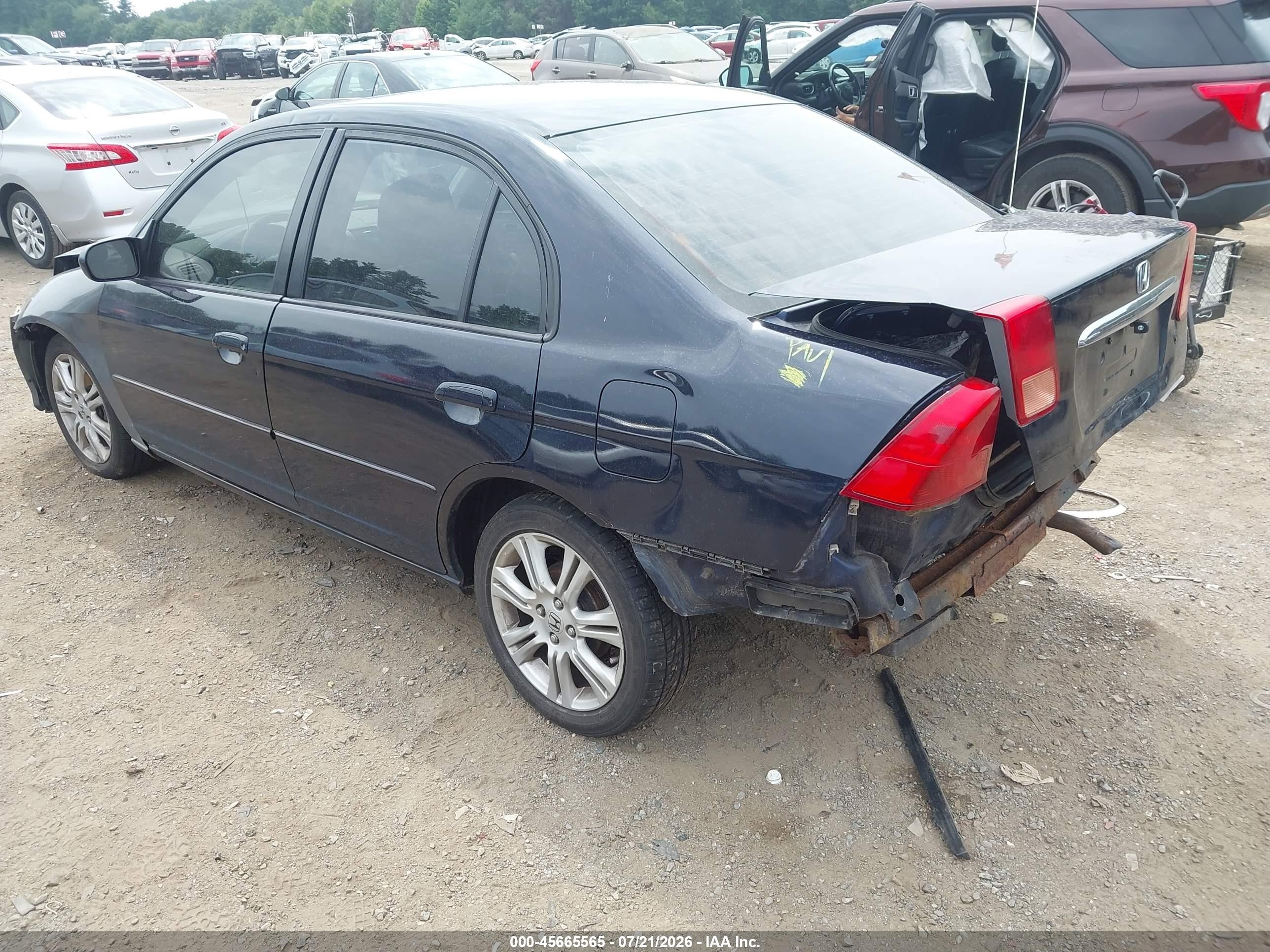 2001 Honda Civic Ex Dark Blue vin: 2HGES26771H608032