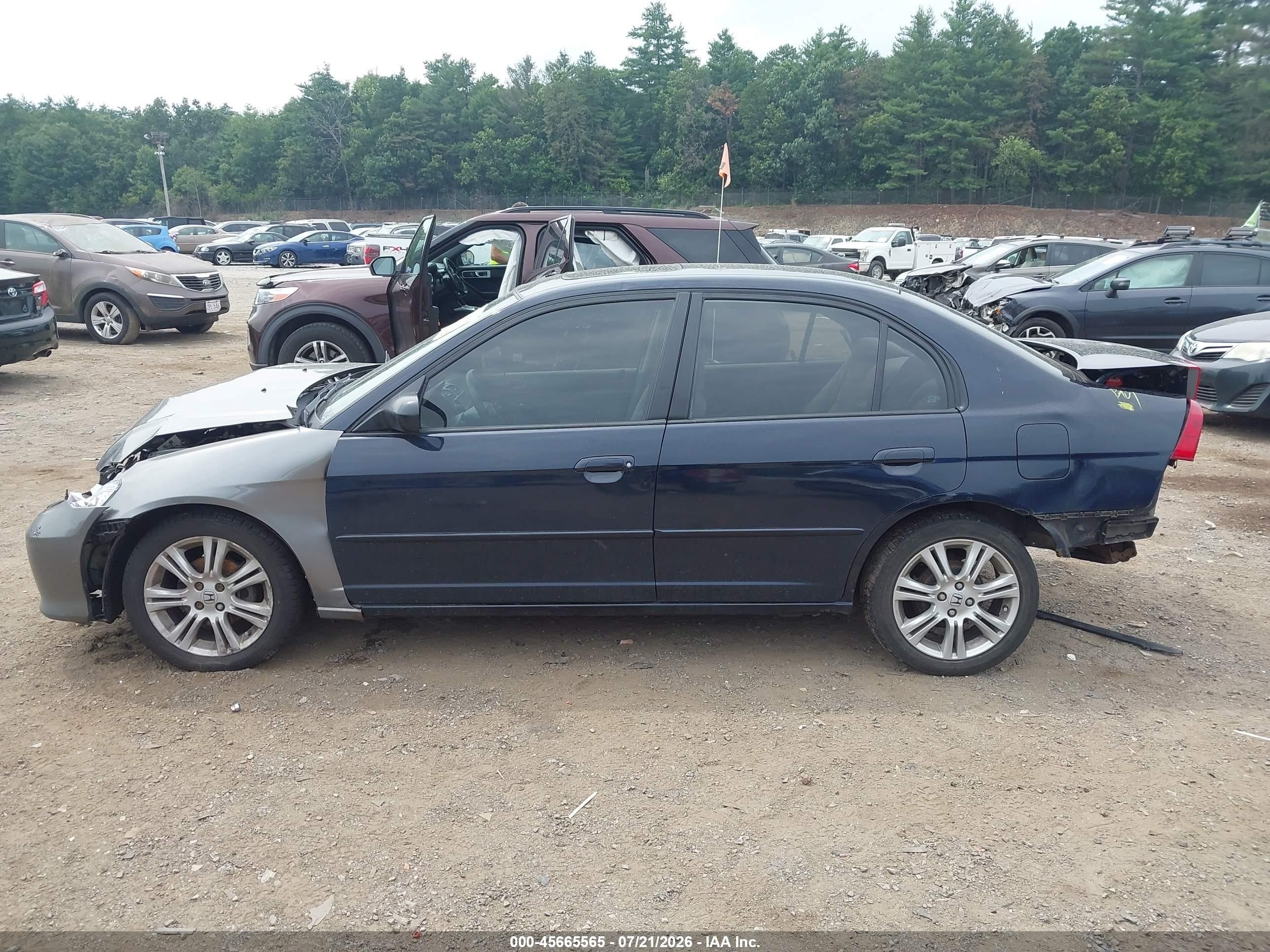 2001 Honda Civic Ex Dark Blue vin: 2HGES26771H608032