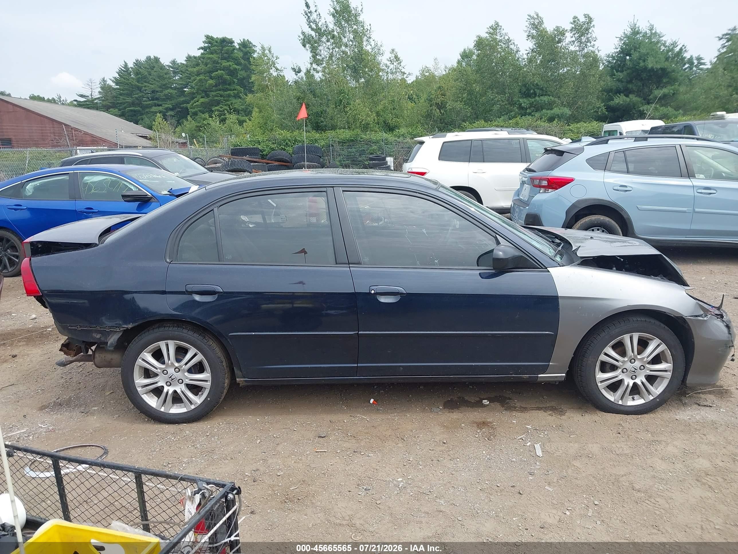 2001 Honda Civic Ex Dark Blue vin: 2HGES26771H608032