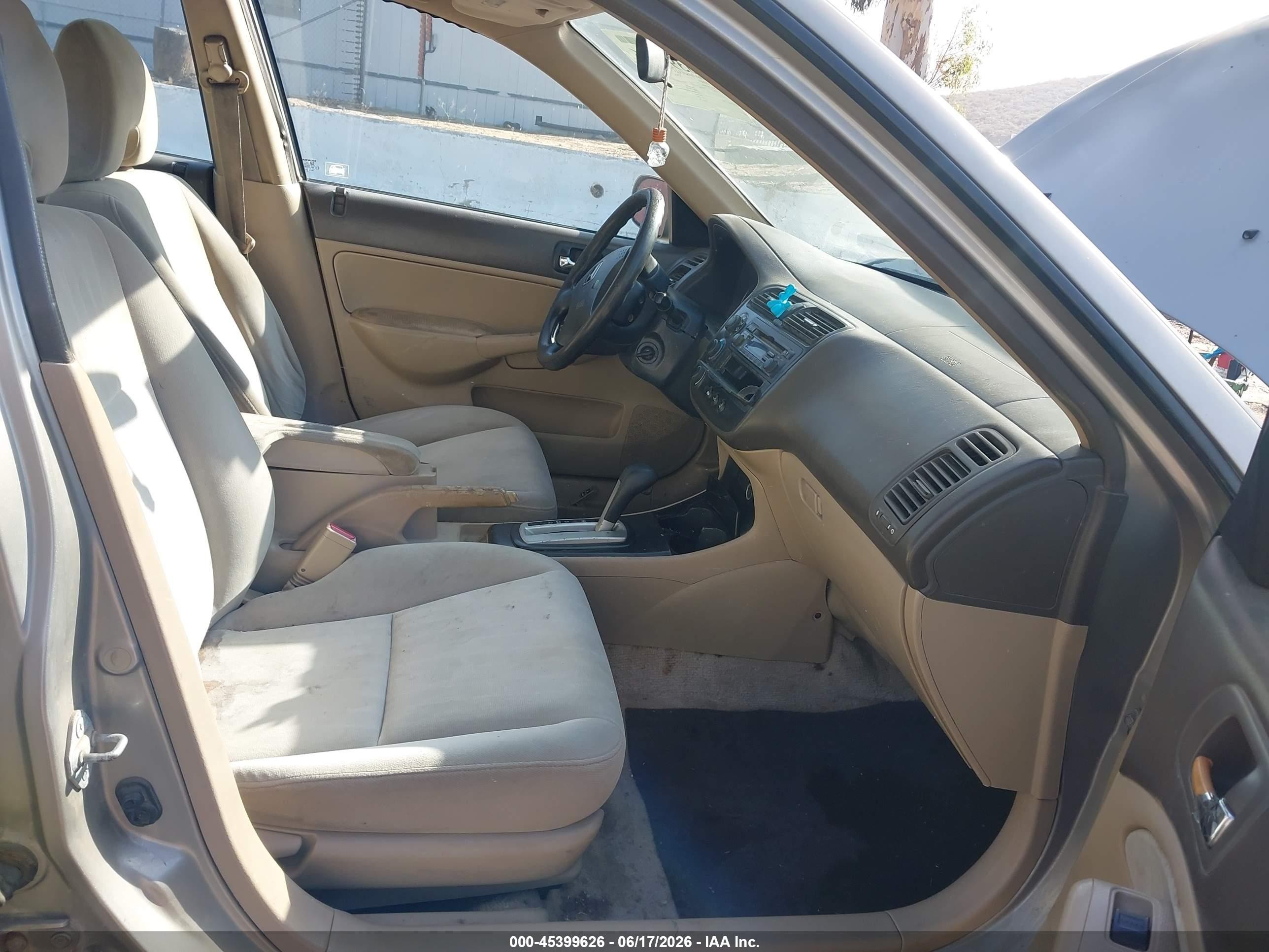 2003 Honda Civic Ex Champagne vin: 2HGES26773H529494