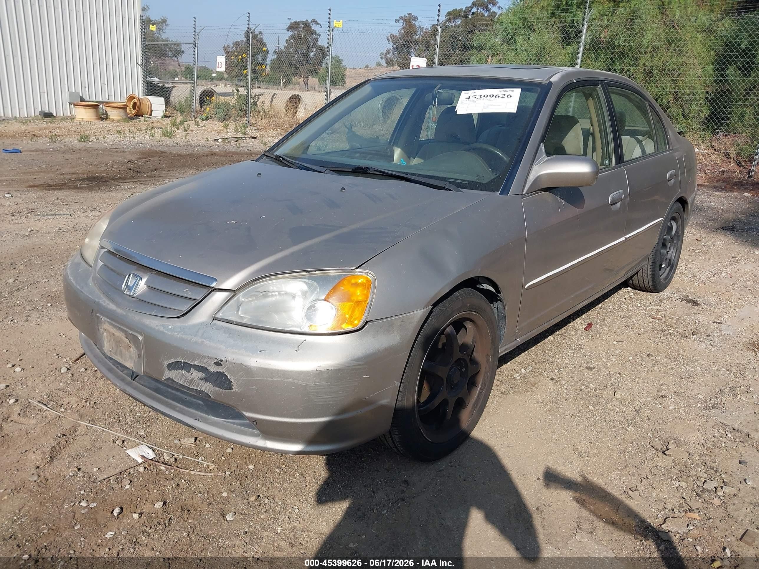 2003 Honda Civic Ex Champagne vin: 2HGES26773H529494