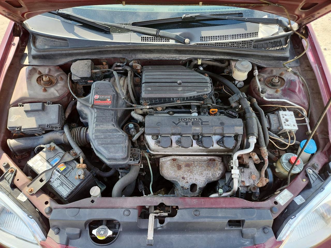 2003 Honda Civic Ex Red vin: 2HGES26773H537918