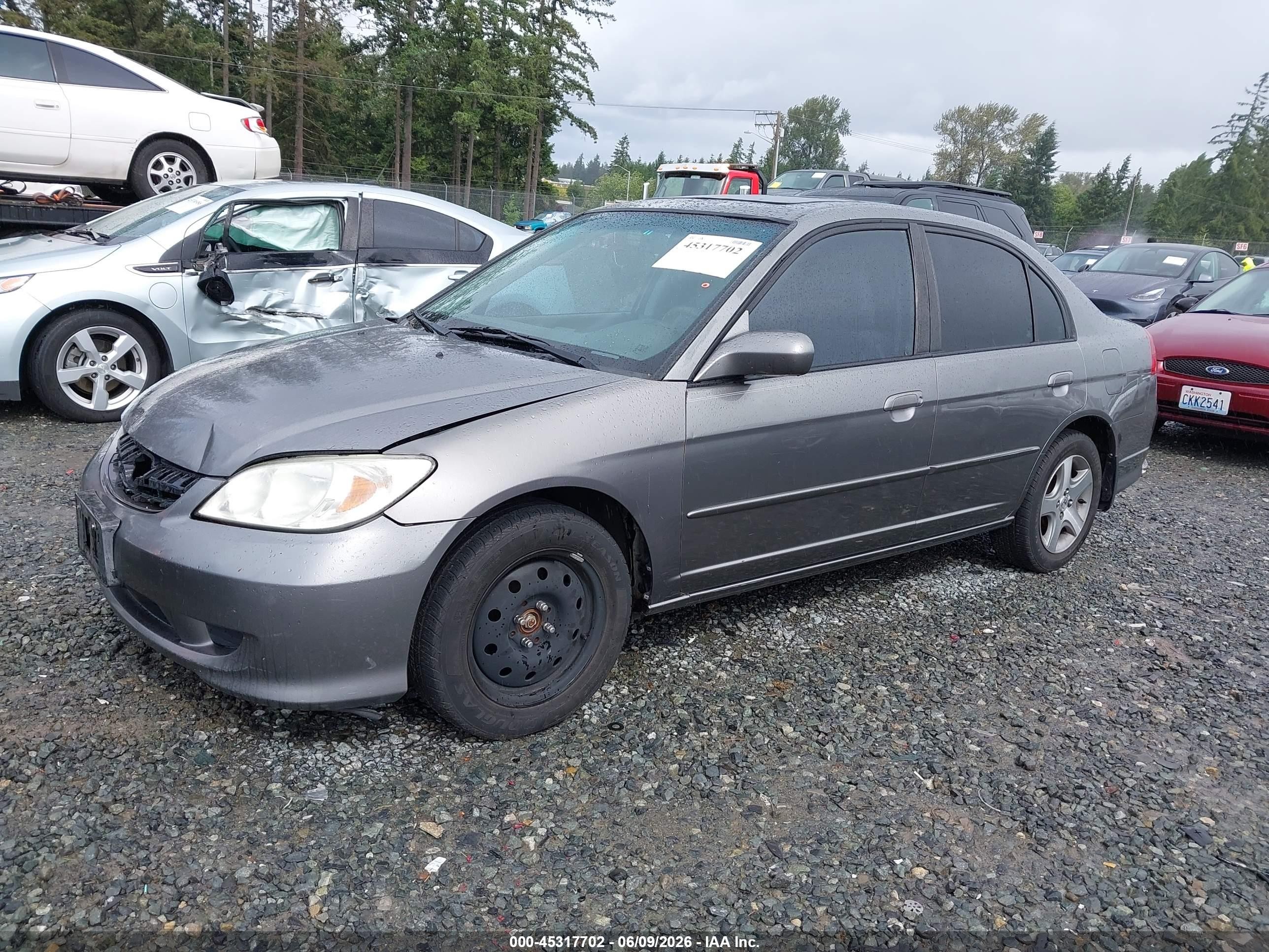 2004 Honda Civic Ex Gray vin: 2HGES26774H591348