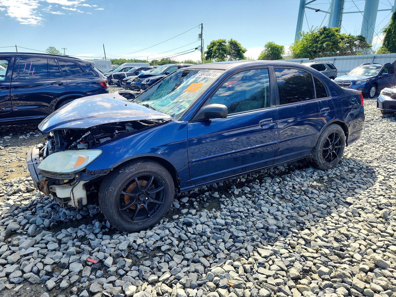 2005 Honda Civic Ex Blue vin: 2HGES26775H520006