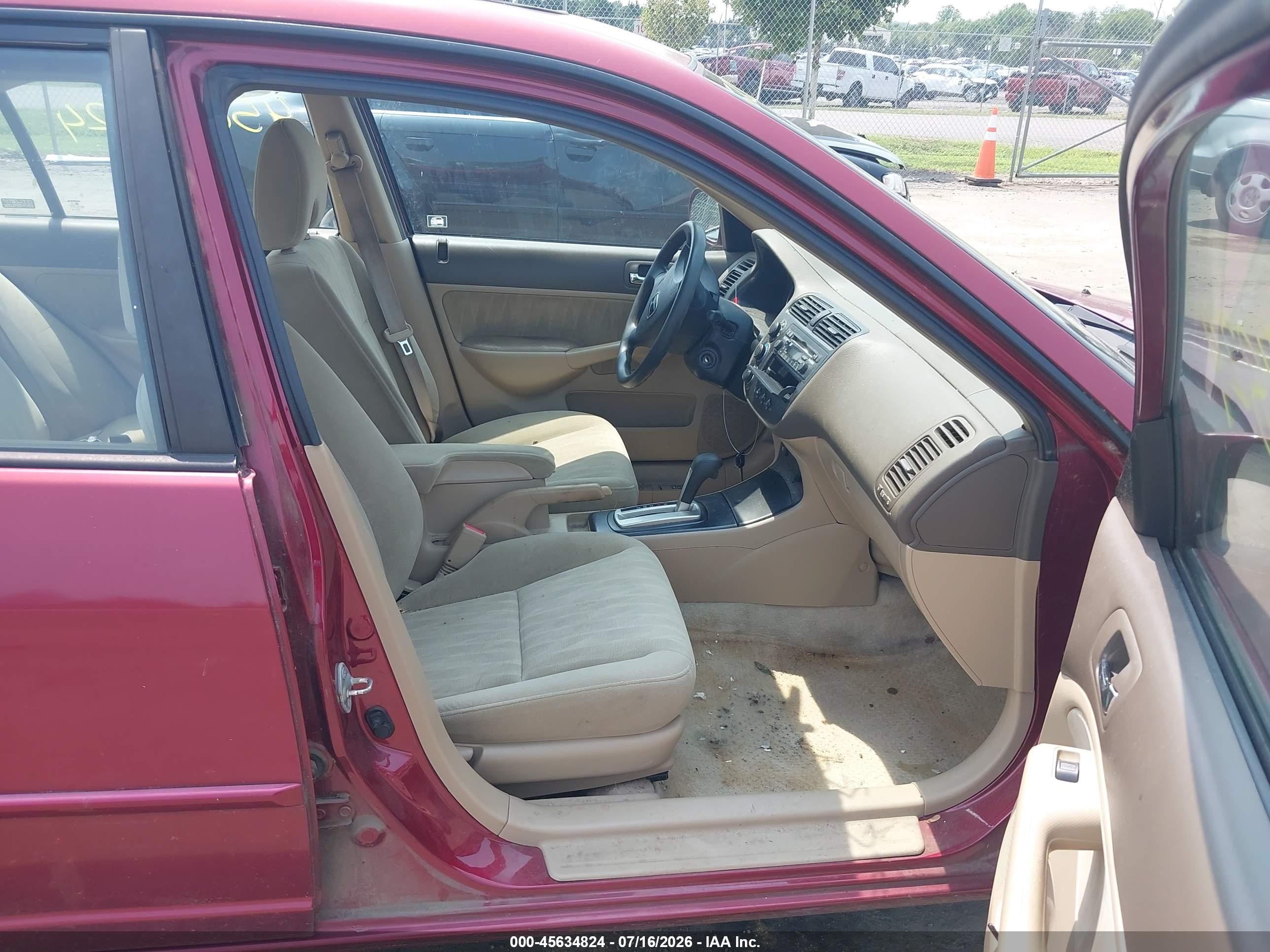 2005 Honda Civic Ex Темно-бордовый vin: 2HGES26775H531880