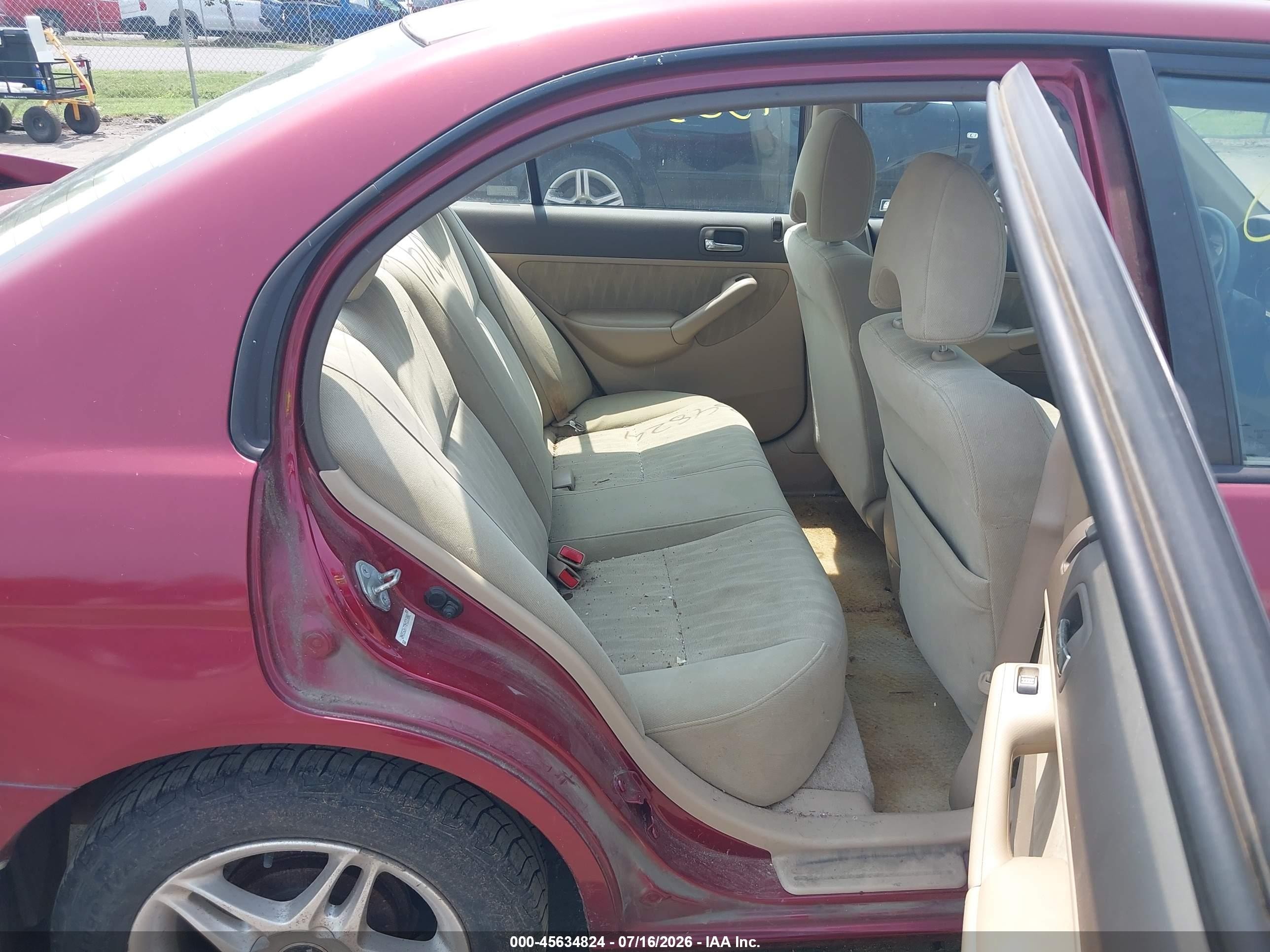 2005 Honda Civic Ex Темно-бордовый vin: 2HGES26775H531880