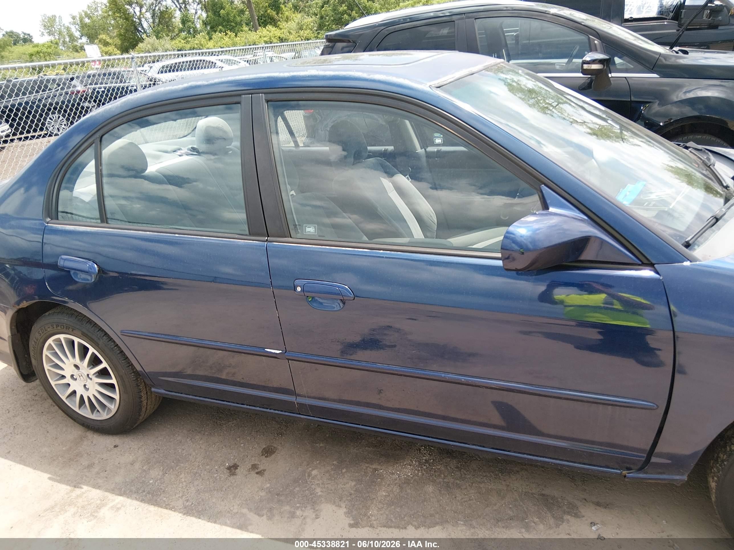 2005 Honda Civic Ex Синий vin: 2HGES26775H538392