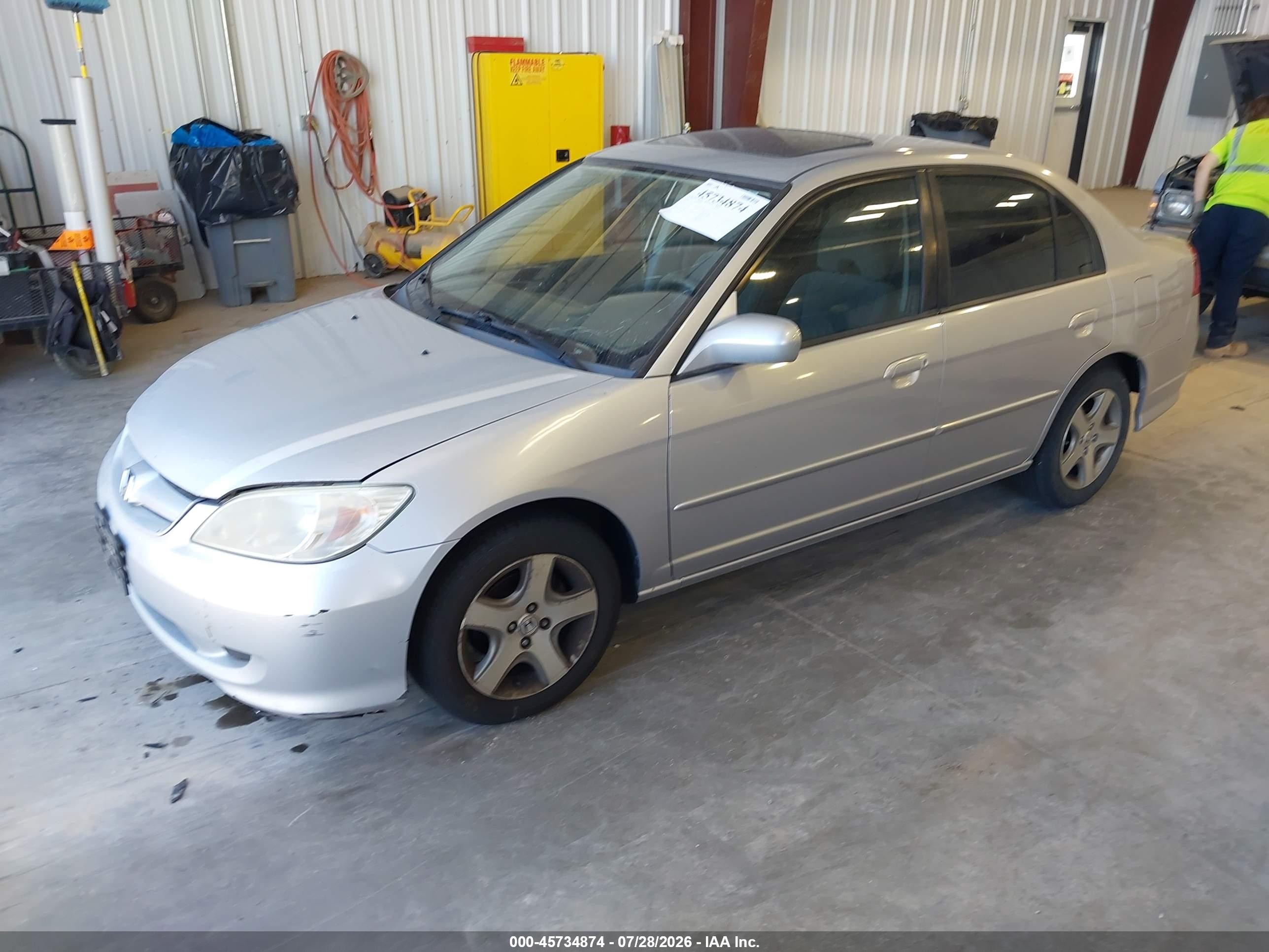 2005 Honda Civic Ex Silver vin: 2HGES26775H547223