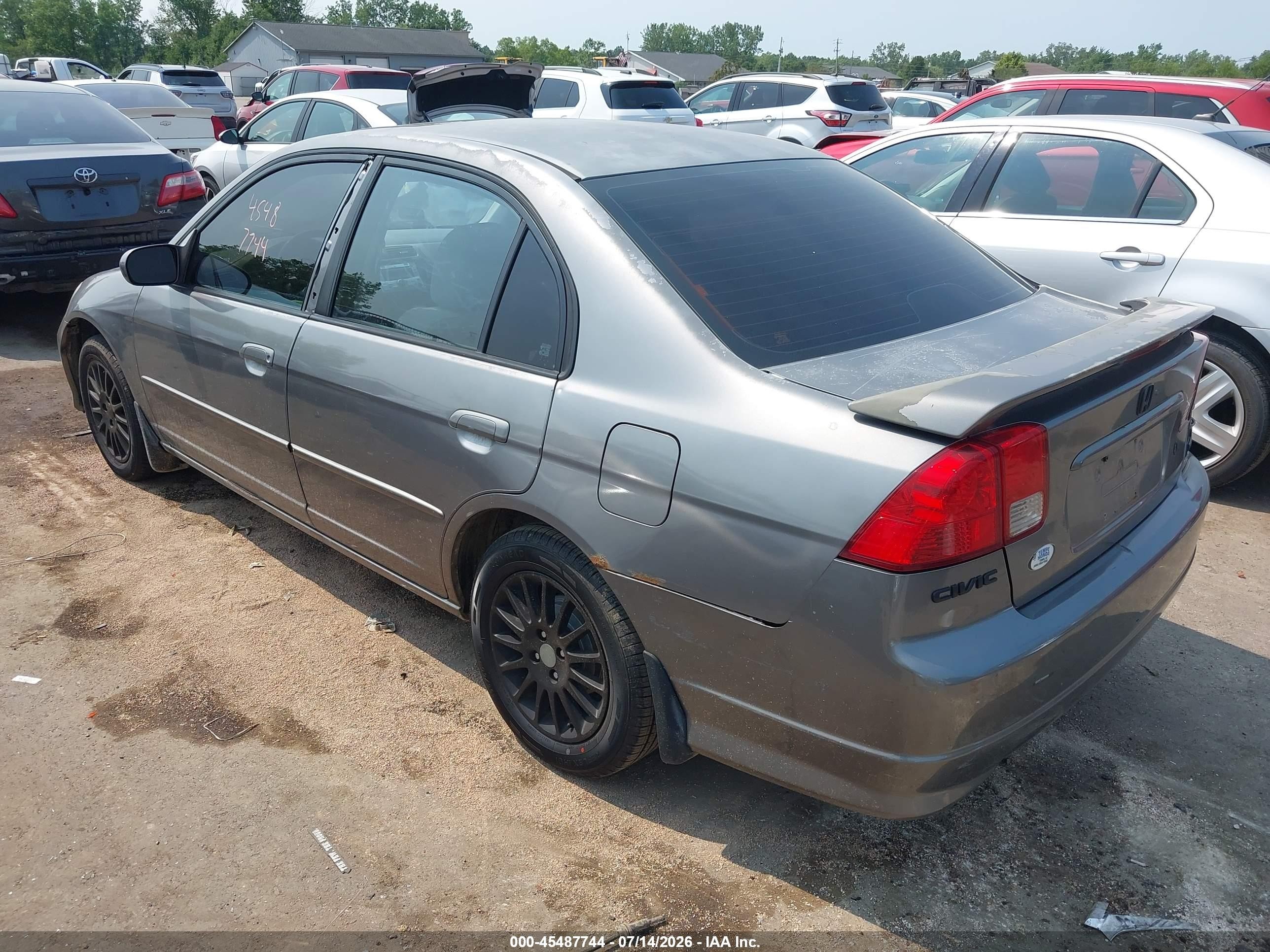 2005 Honda Civic Ex Серый vin: 2HGES26775H563356