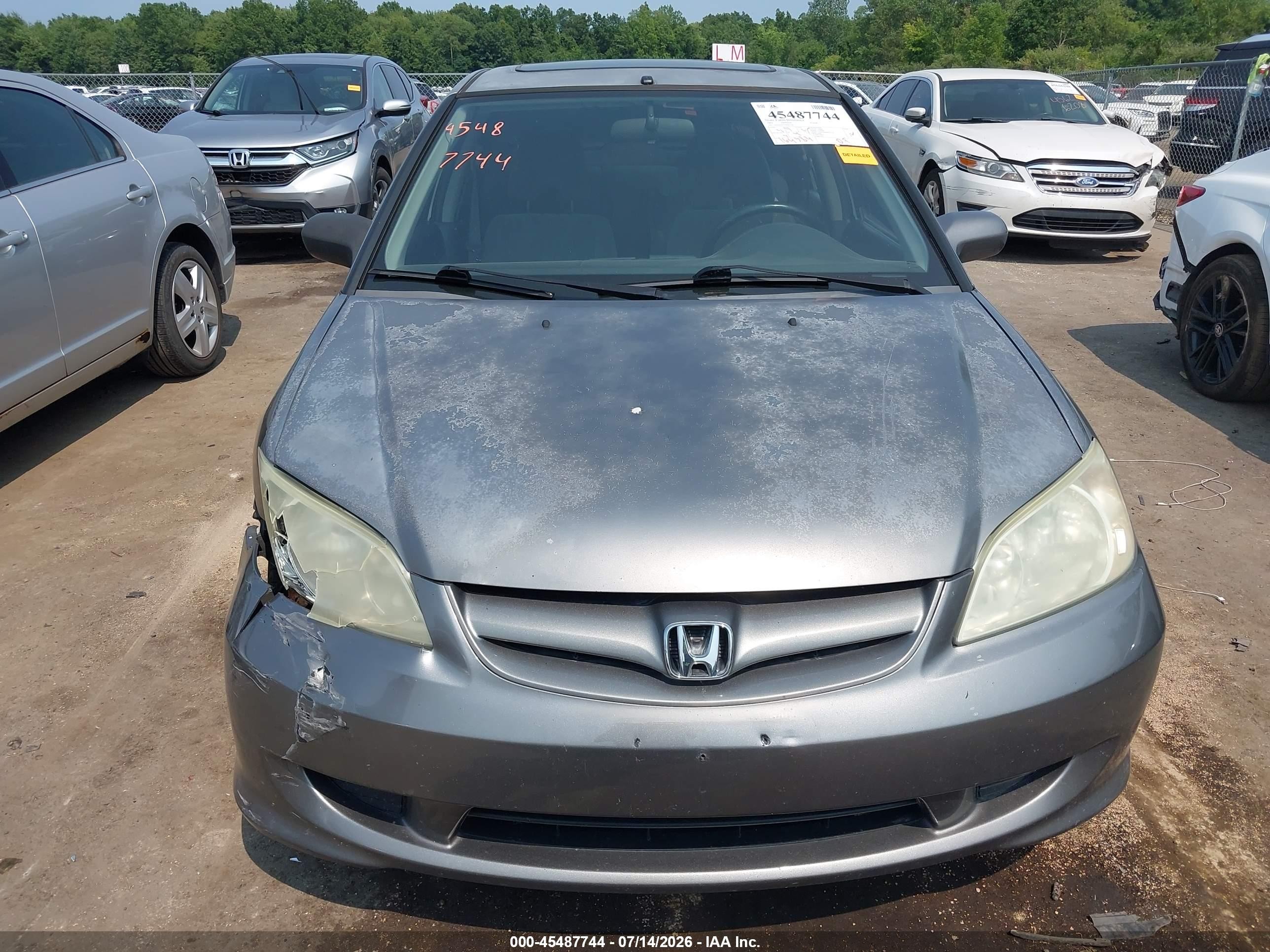 2005 Honda Civic Ex Серый vin: 2HGES26775H563356
