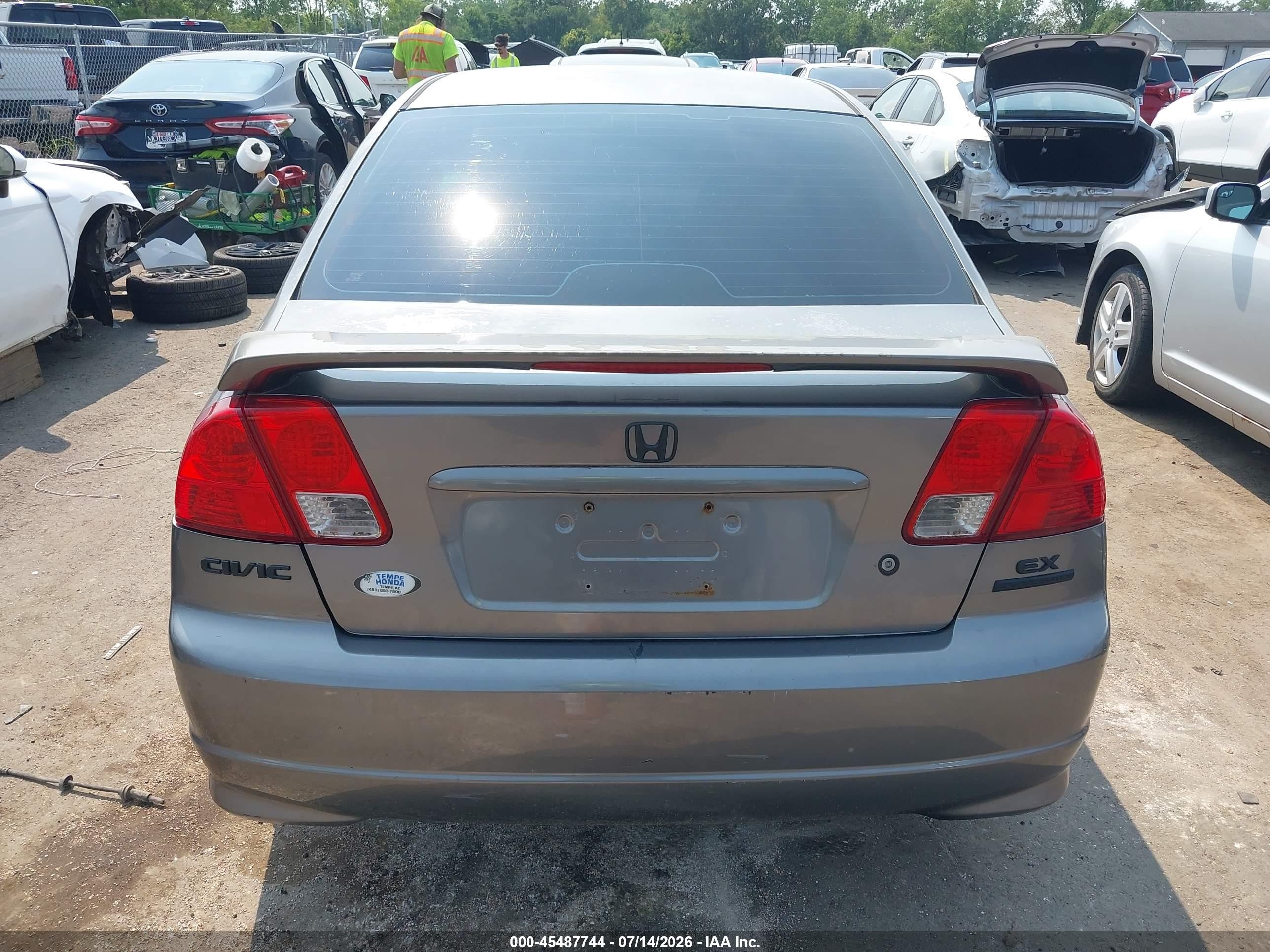 2005 Honda Civic Ex Серый vin: 2HGES26775H563356
