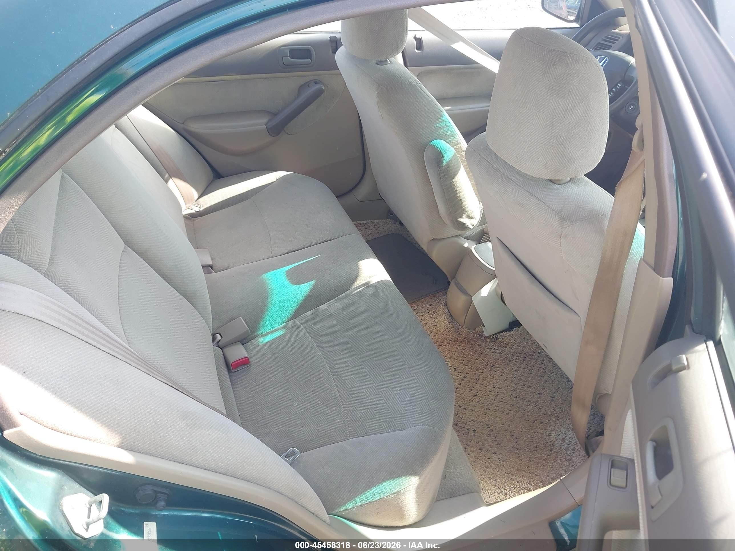 2001 Honda Civic Ex Зеленый vin: 2HGES26781H533566