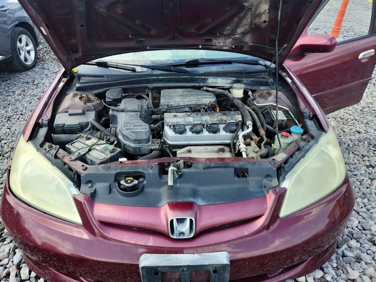 2004 Honda Civic Ex Burgundy vin: 2HGES26784H508980