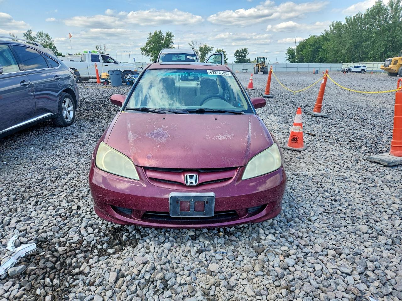 2004 Honda Civic Ex Burgundy vin: 2HGES26784H508980