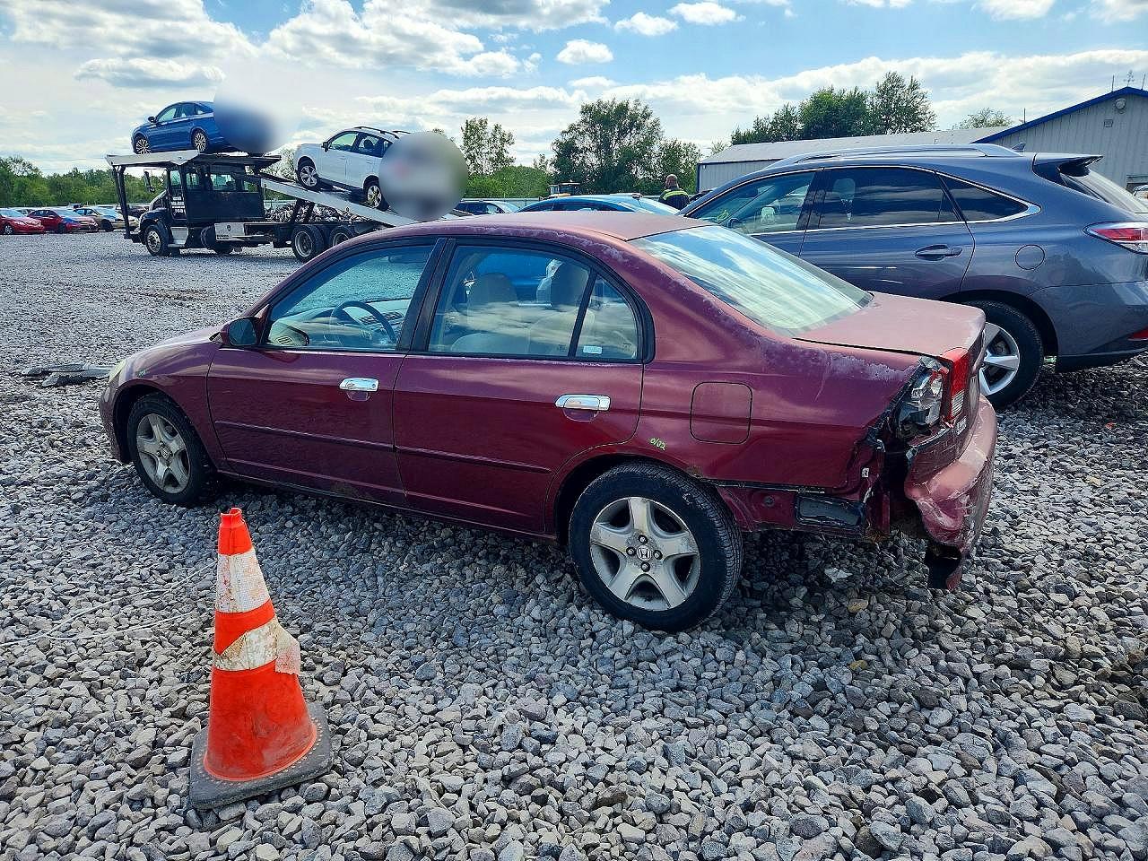 2004 Honda Civic Ex Burgundy vin: 2HGES26784H508980