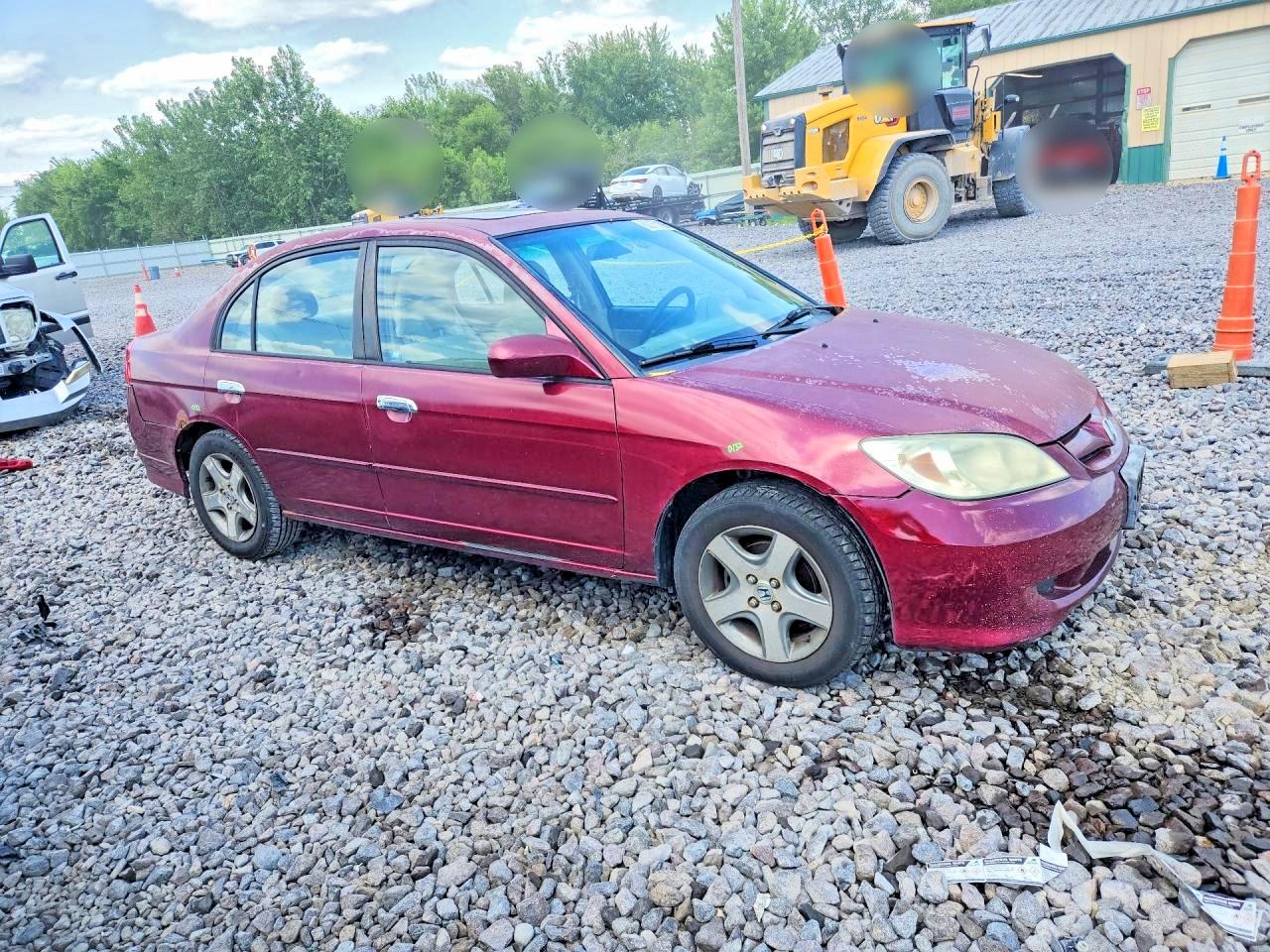 2004 Honda Civic Ex Burgundy vin: 2HGES26784H508980