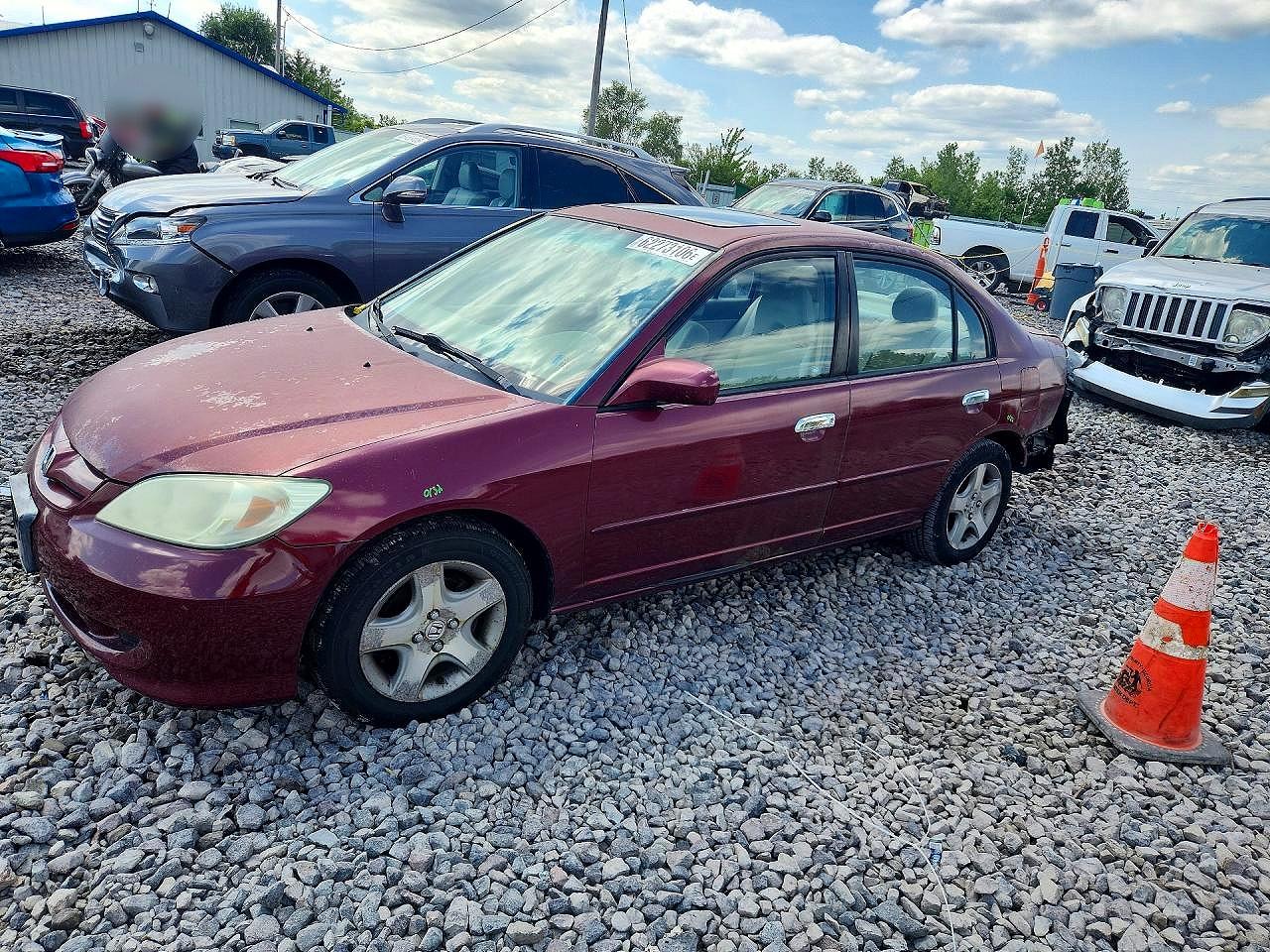 2004 Honda Civic Ex Burgundy vin: 2HGES26784H508980