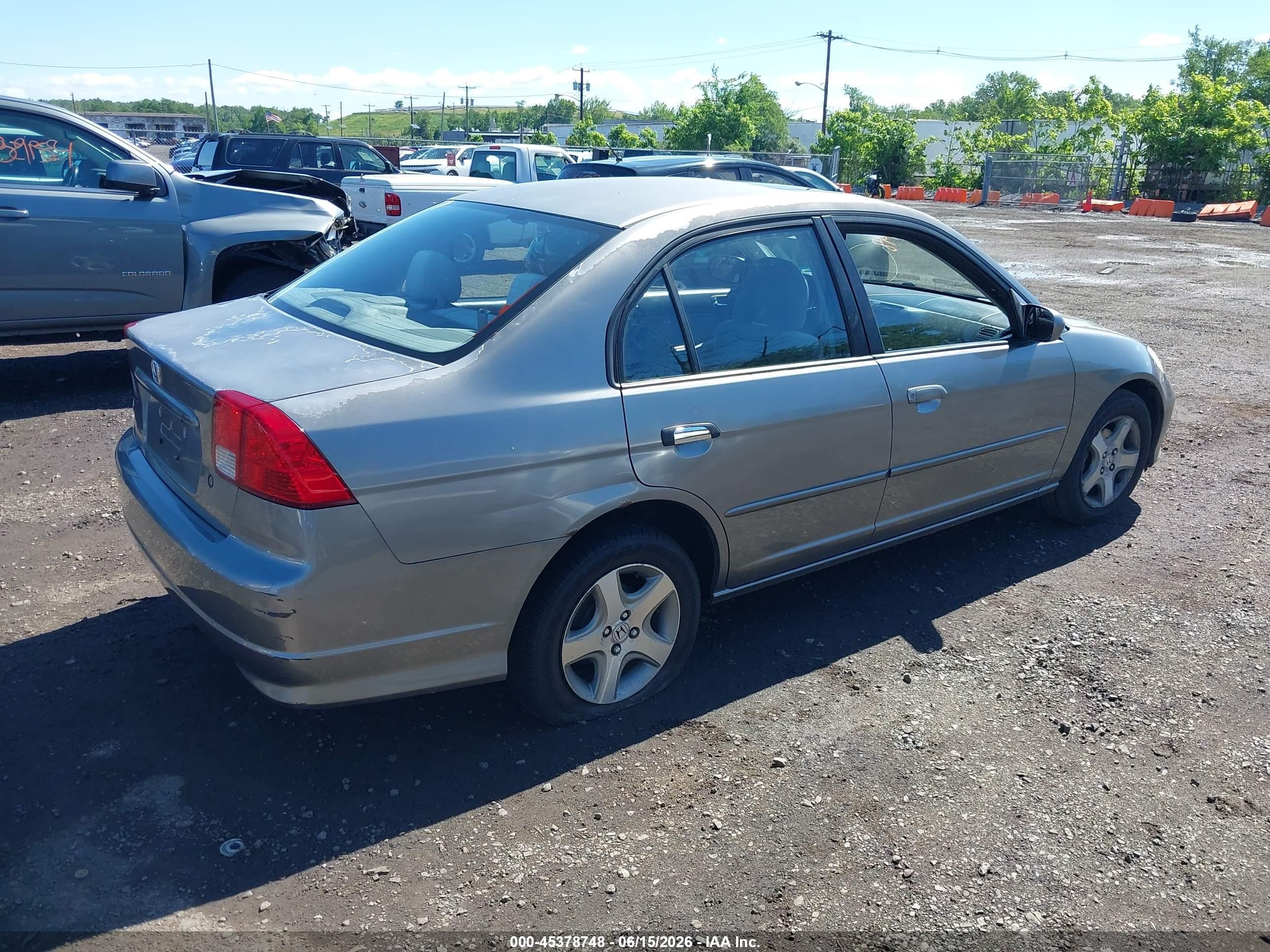 2004 Honda Civic Ex Серый vin: 2HGES26784H527223