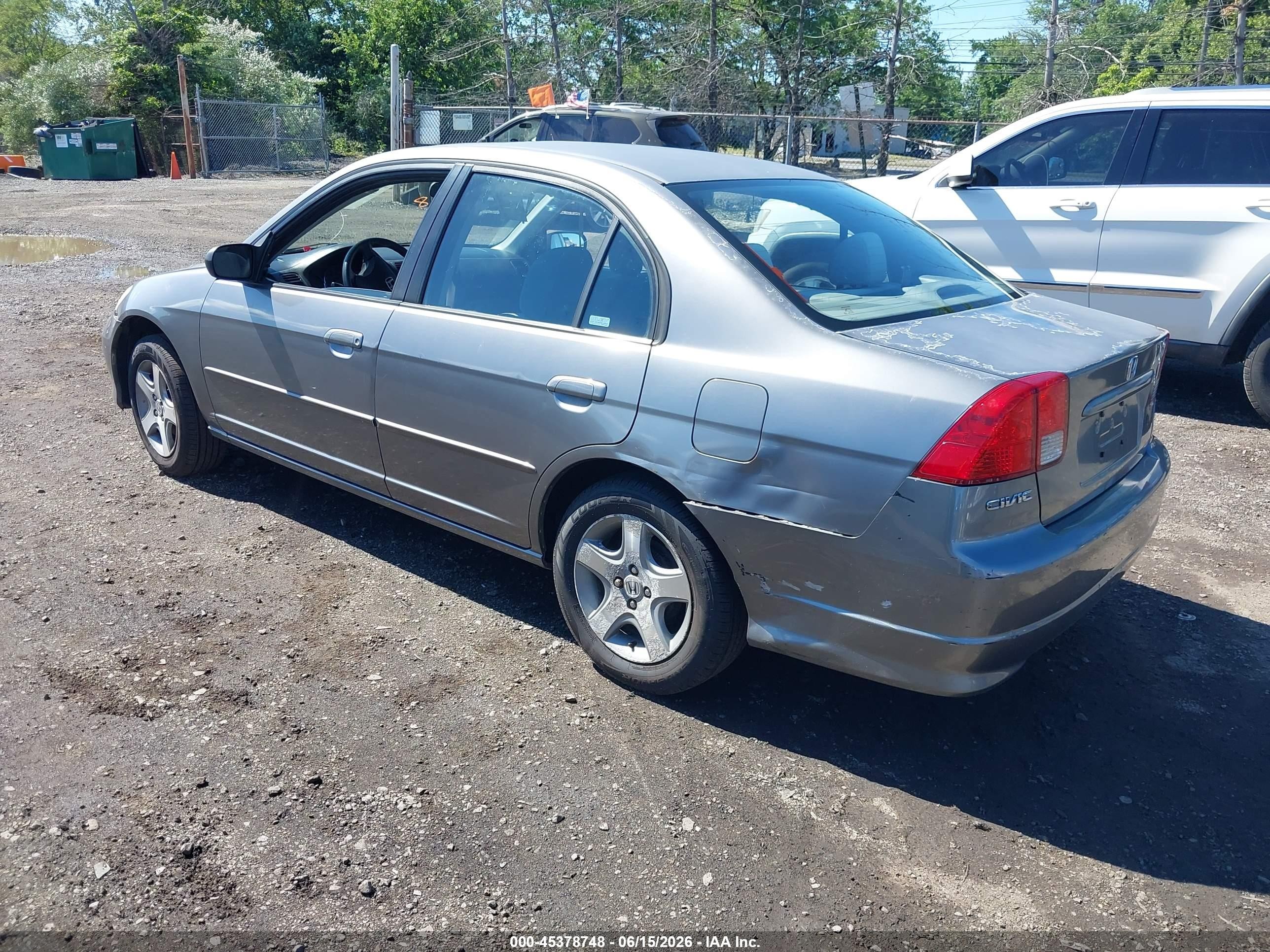 2004 Honda Civic Ex Серый vin: 2HGES26784H527223