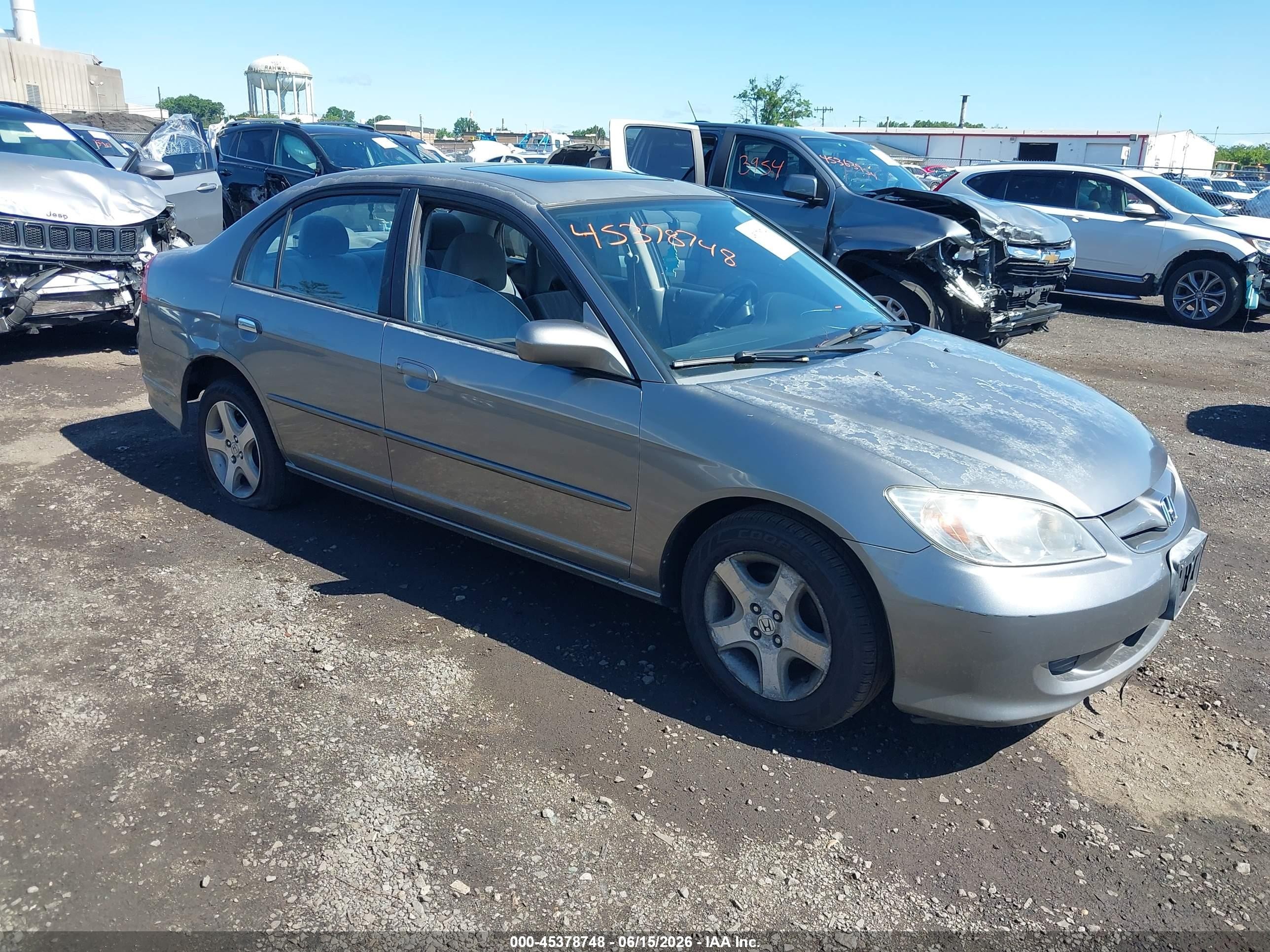 2004 Honda Civic Ex Серый vin: 2HGES26784H527223