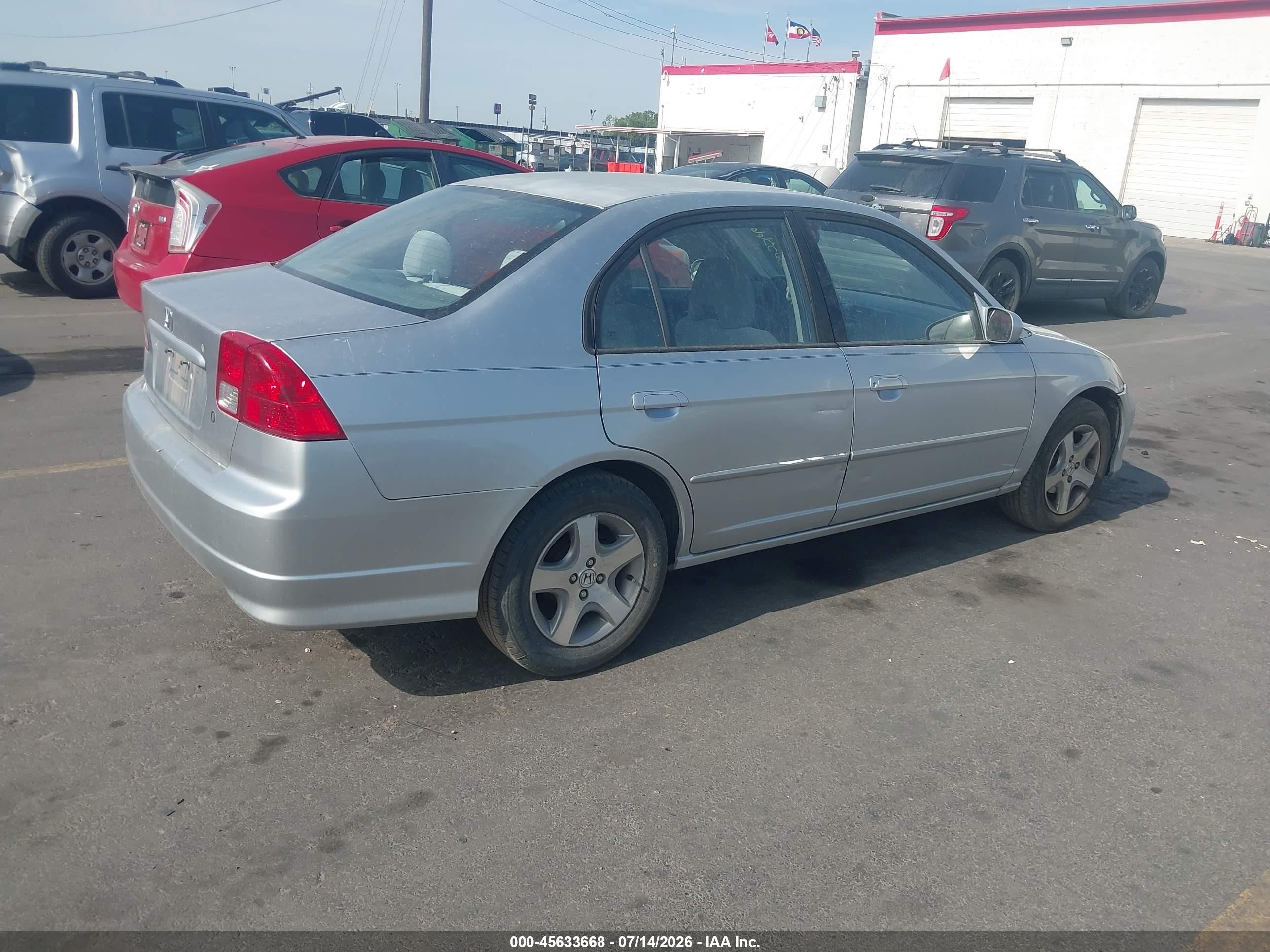 2004 Honda Civic Ex Серый vin: 2HGES26784H572825