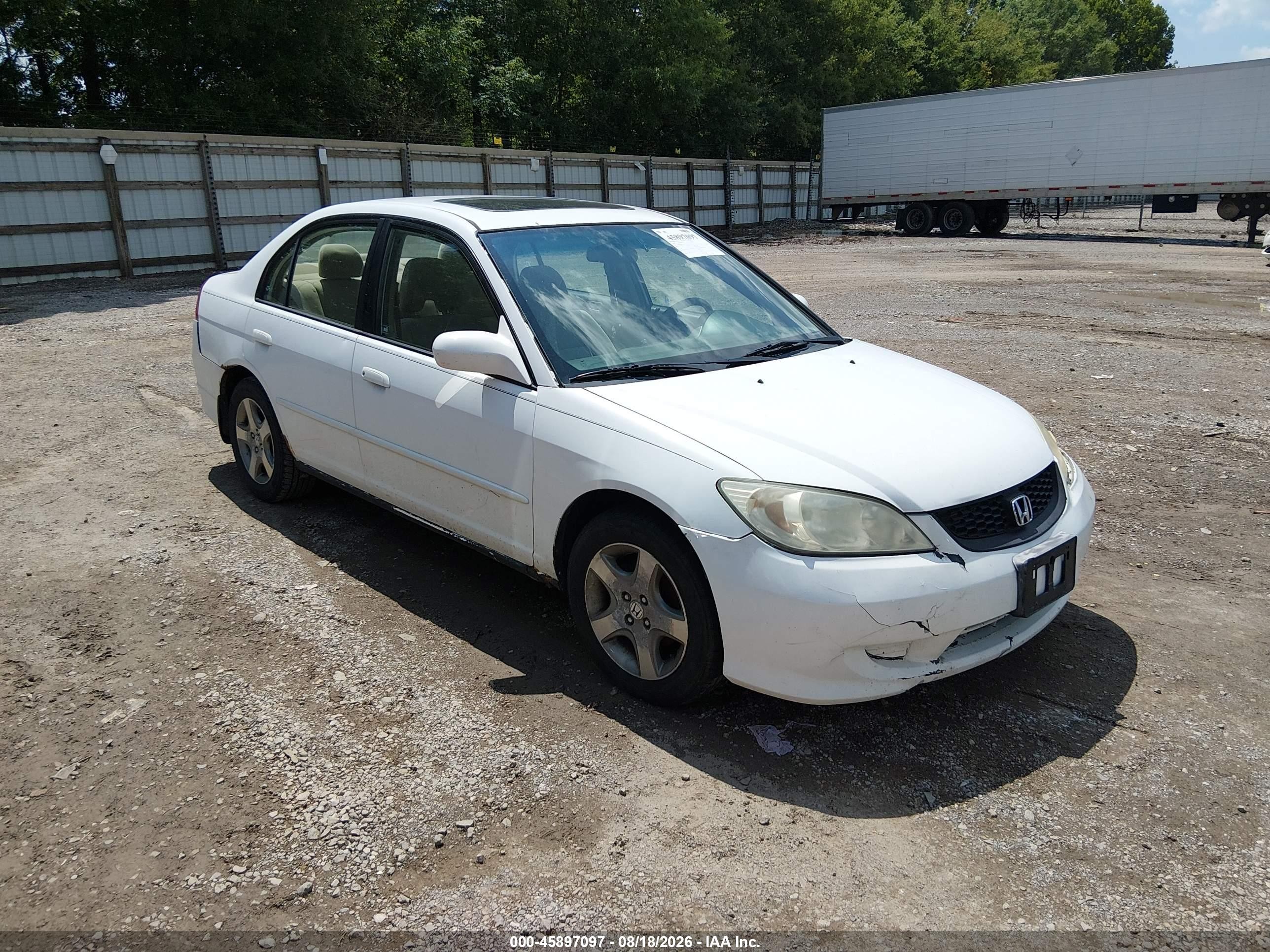 2004 Honda Civic Ex Белый vin: 2HGES26784H584375