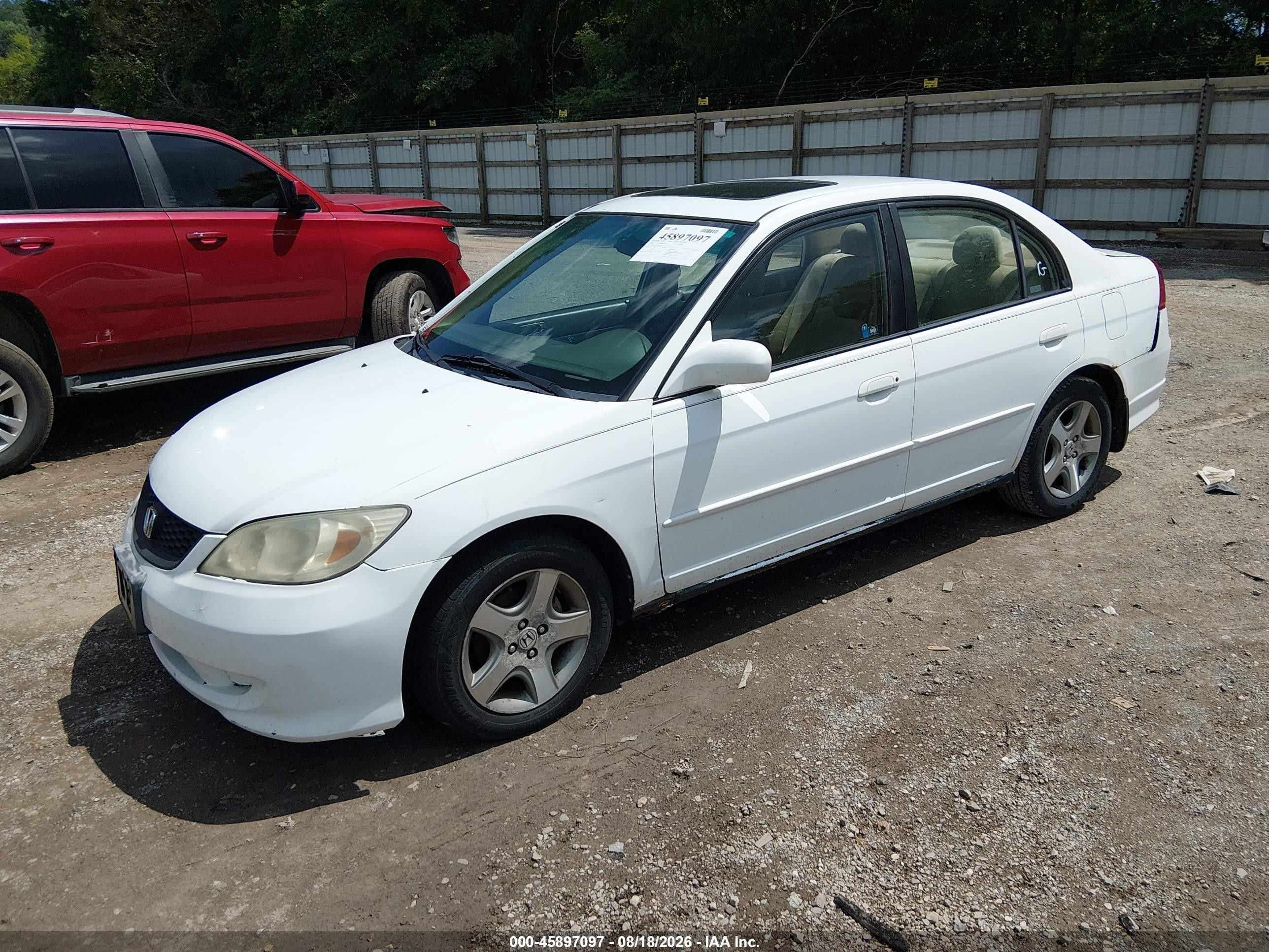 2004 Honda Civic Ex Белый vin: 2HGES26784H584375