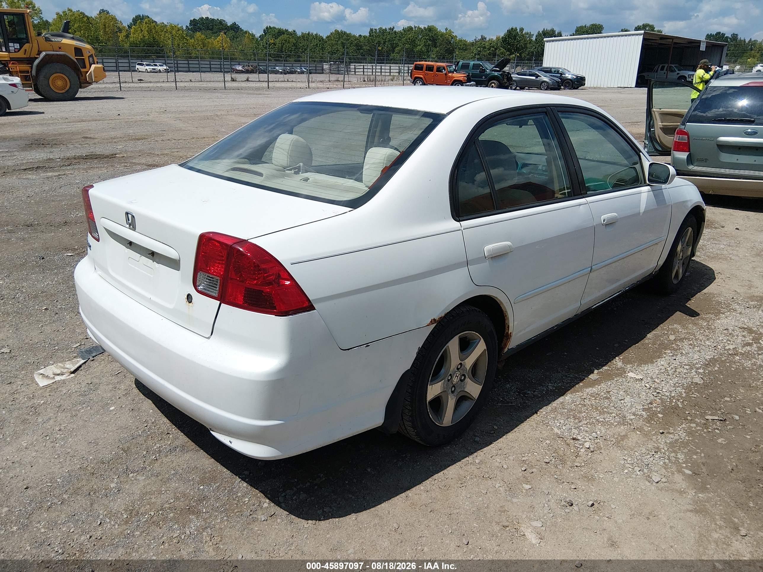 2004 Honda Civic Ex Белый vin: 2HGES26784H584375