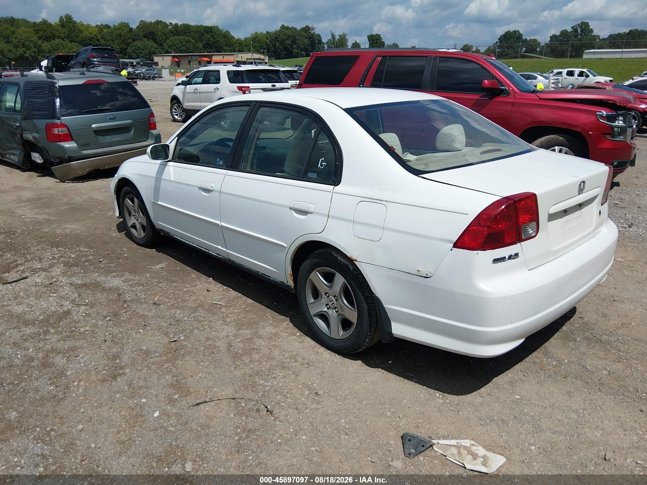2004 Honda Civic Ex Белый vin: 2HGES26784H584375