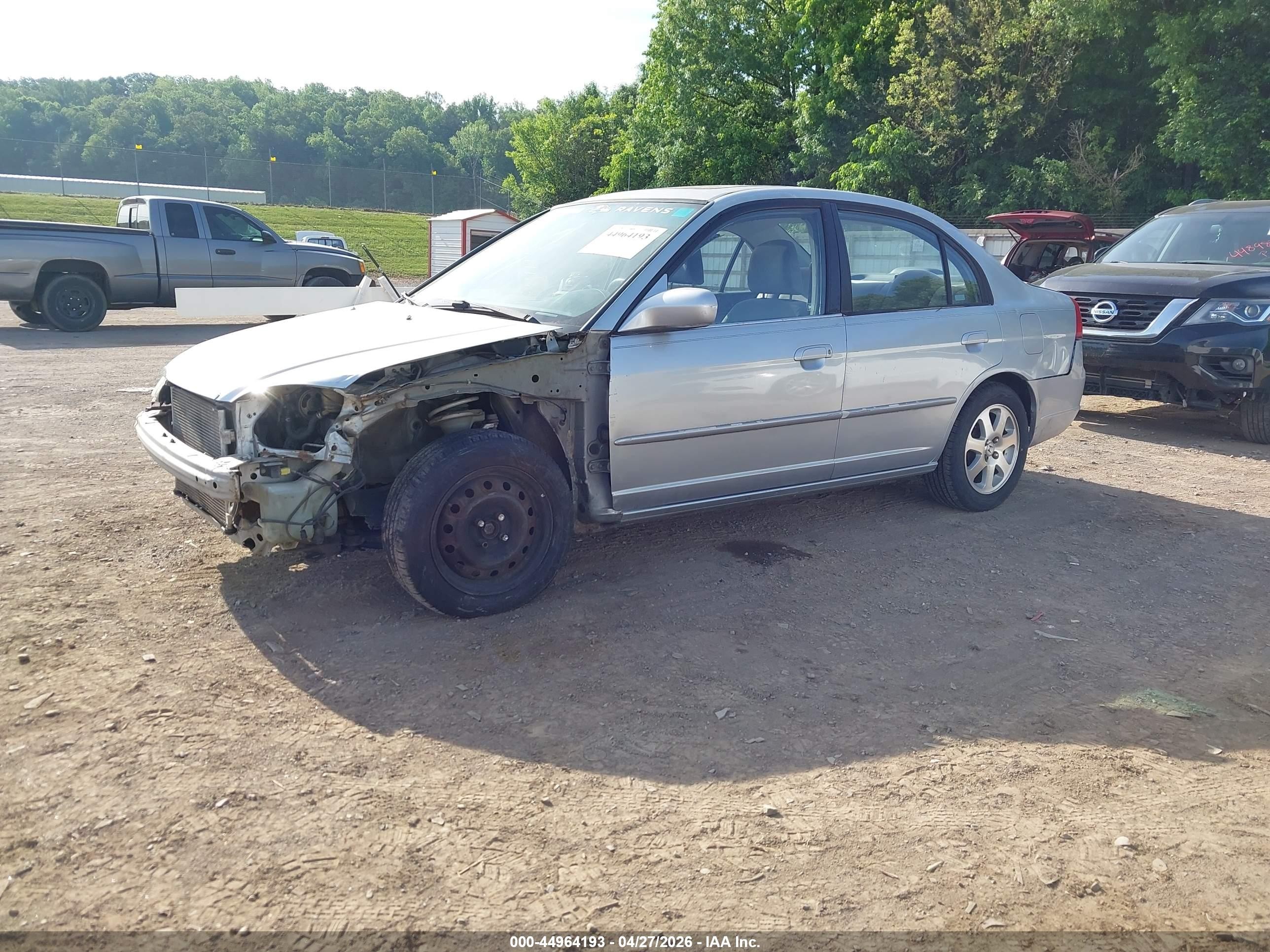 2002 Honda Civic Ex Серебряный vin: 2HGES26792H501453