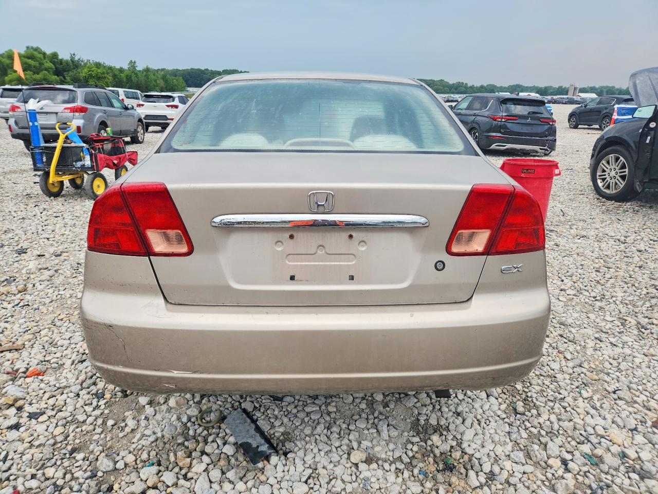 2002 Honda Civic Ex Beige vin: 2HGES26792H579151