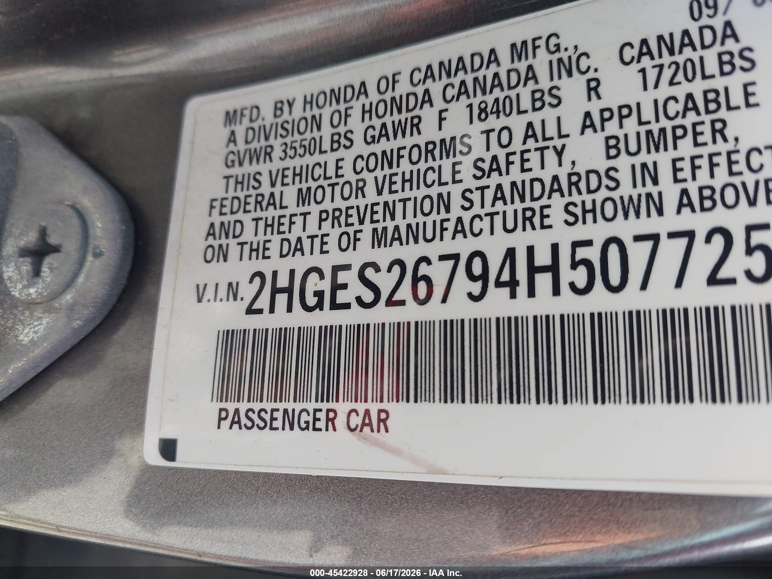 2004 Honda Civic Ex Gray vin: 2HGES26794H507725