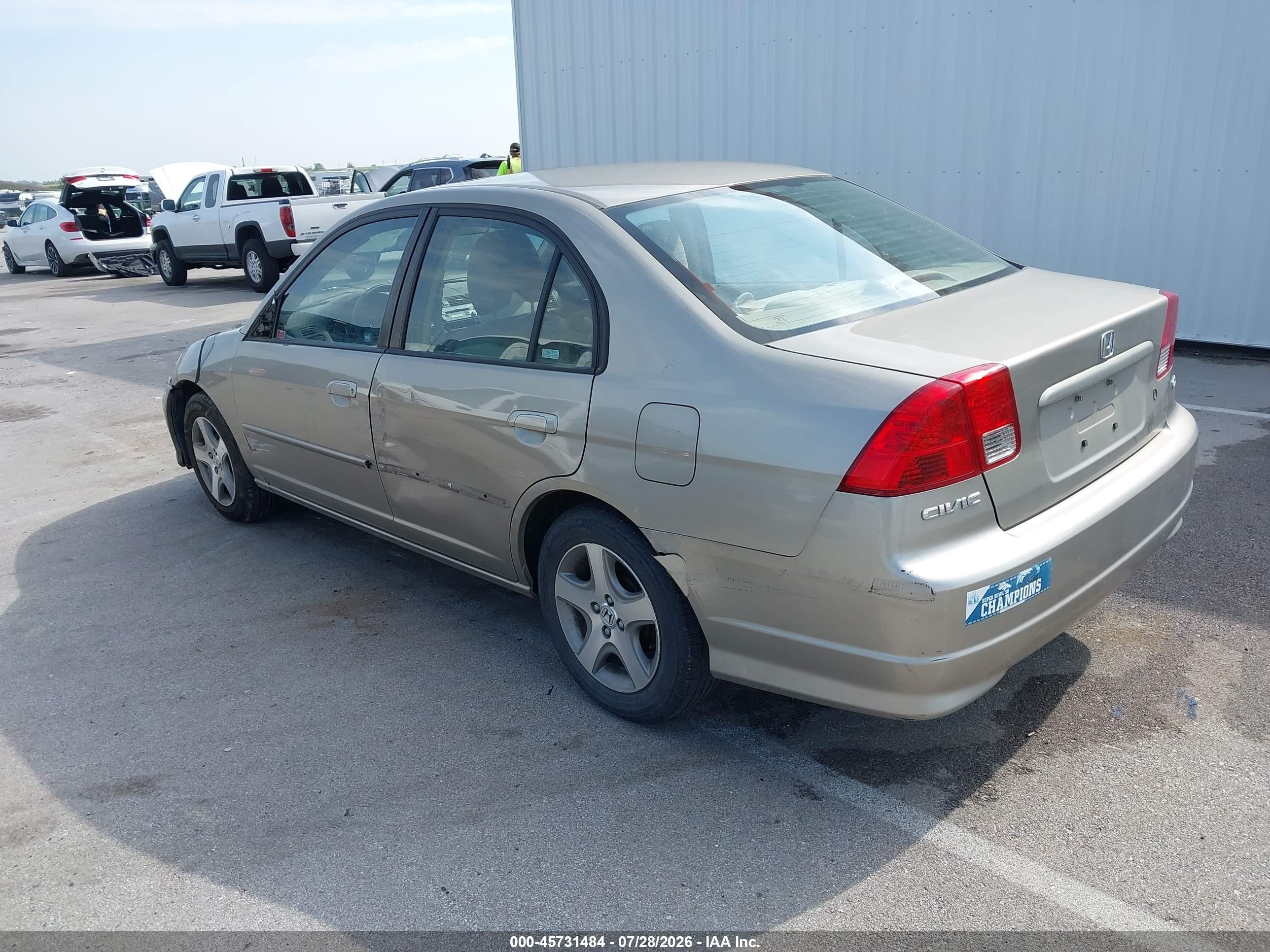2004 Honda Civic Ex Brown vin: 2HGES26794H588919