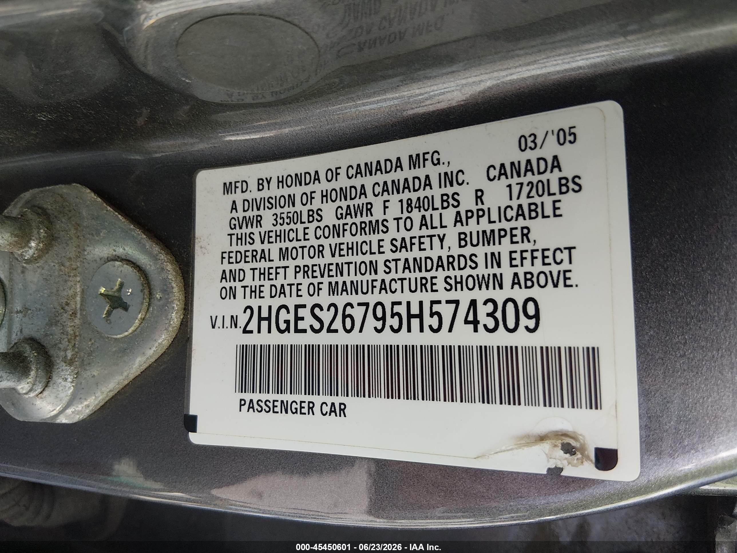 2005 Honda Civic Ex Silver vin: 2HGES26795H574309