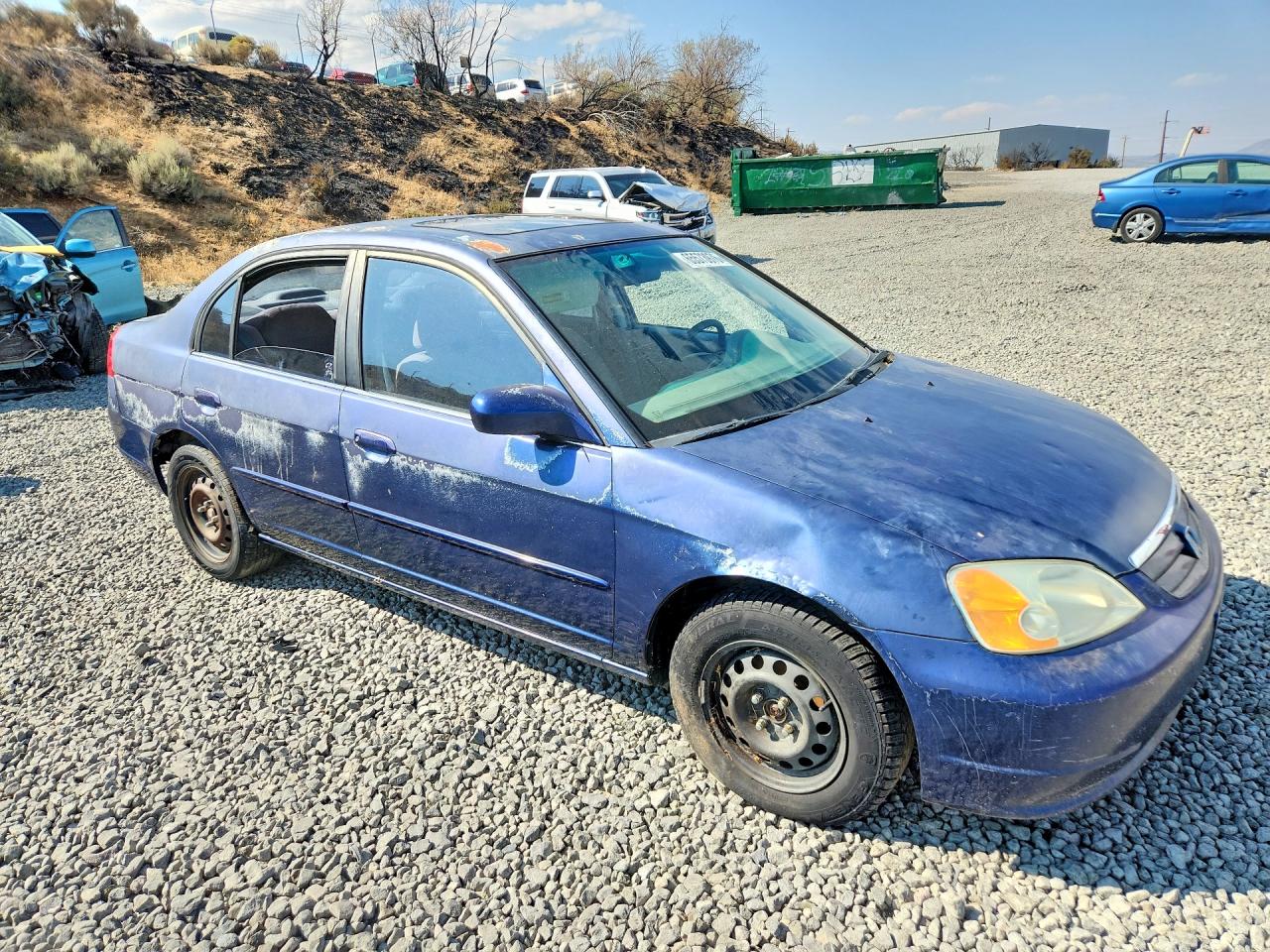 2002 Honda Civic Ex Синий vin: 2HGES267X2H540519