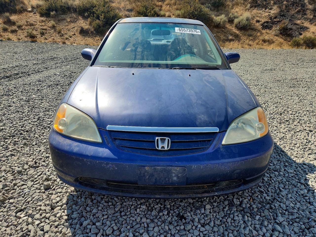 2002 Honda Civic Ex Синий vin: 2HGES267X2H540519
